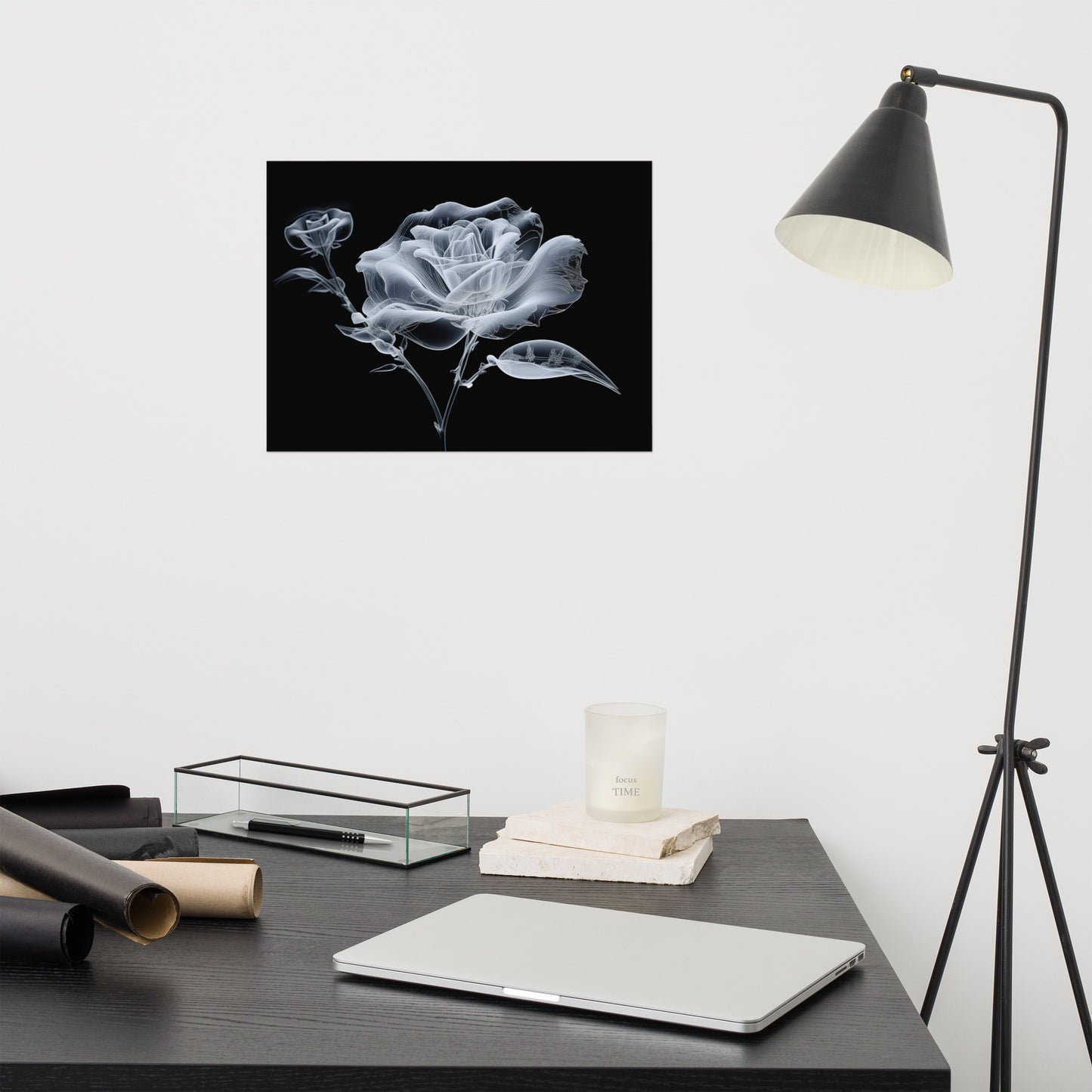 Translucent Rose X-Ray Effect - Digital Artwork Loose Art Print