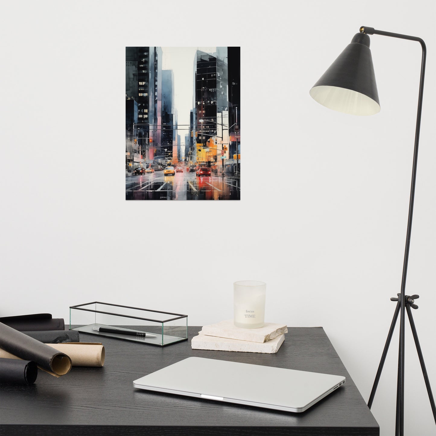 Reflective City Abstract Painting Digital Artwork Loose Art Print