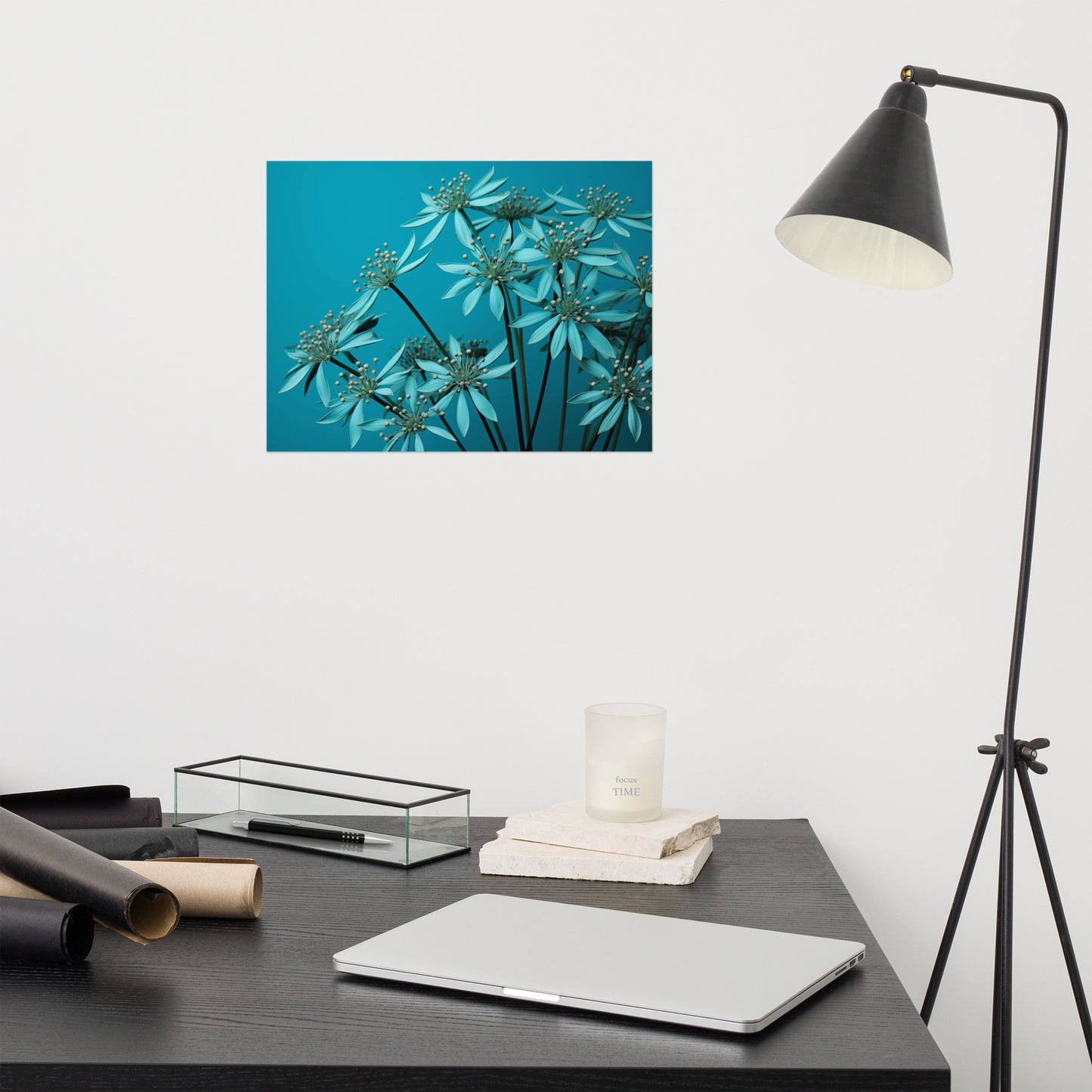 Turquoise Tranquility Realism Painting Digital Artwork Loose Art Print