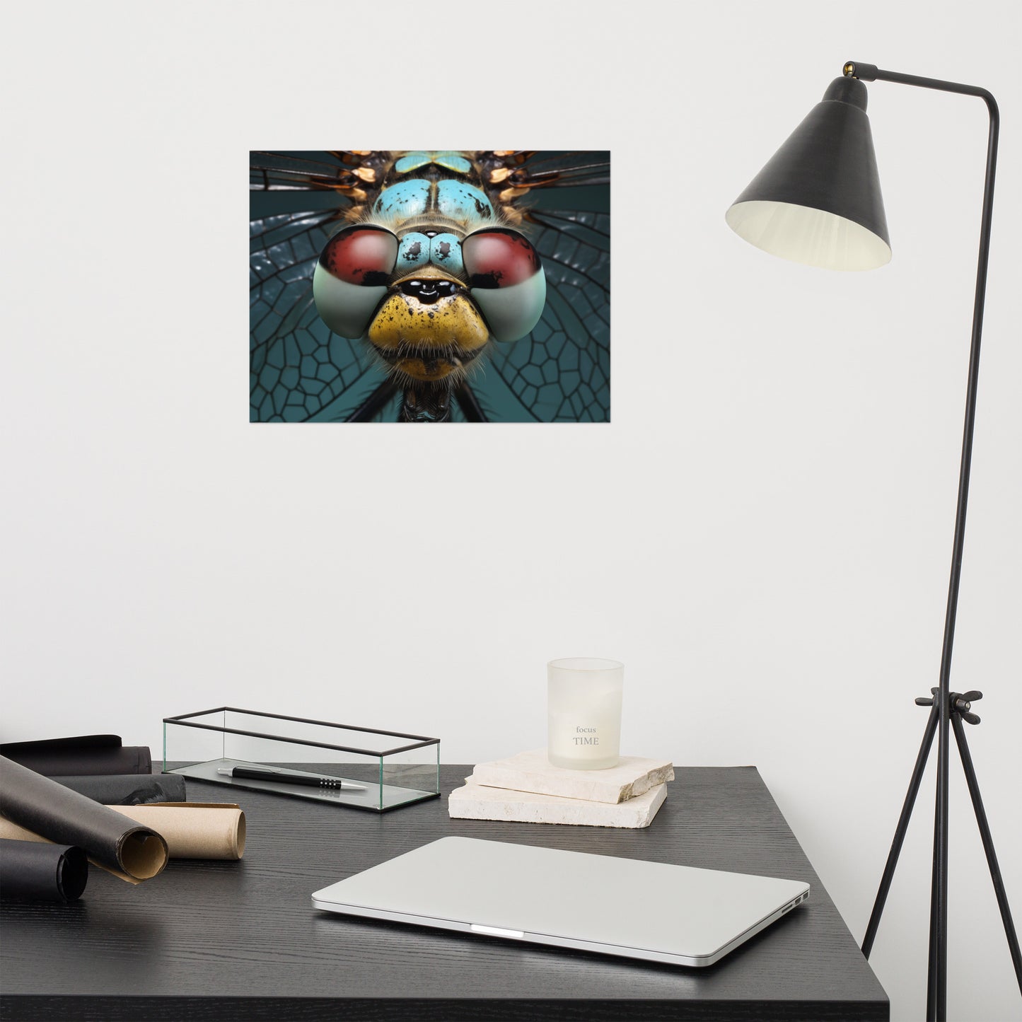 Dragonfly Art: "Dragonfly's Gaze" Photorealism - Digital Artwork Loose Print