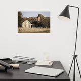 Patriotic Barn in Field Aged Landscape Photo Loose Wall Art Prints