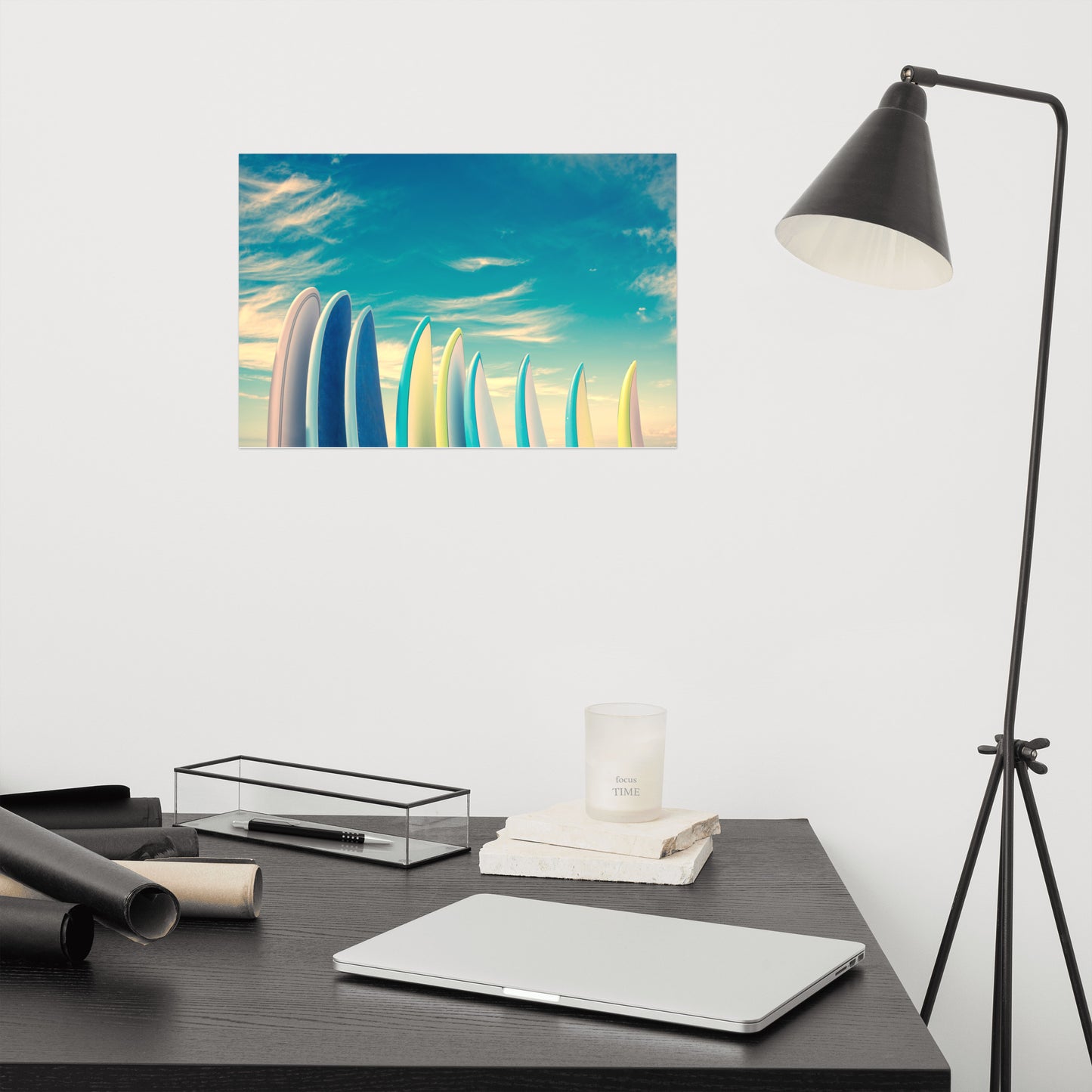 Retro Surfboards Lifestyle Photograph Loose Wall Art Print