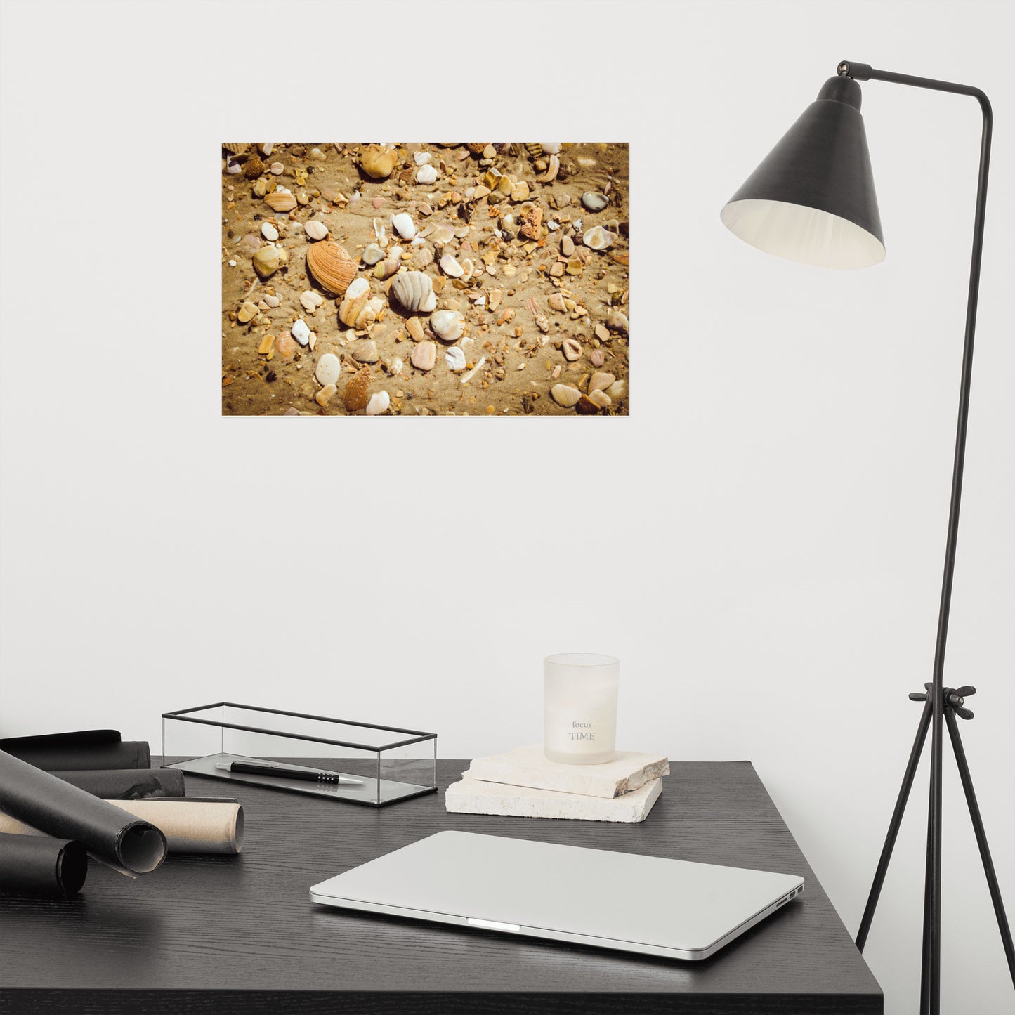 Broken Seashells and Sand Coastal Nature Photo Loose Unframed Wall Art Prints