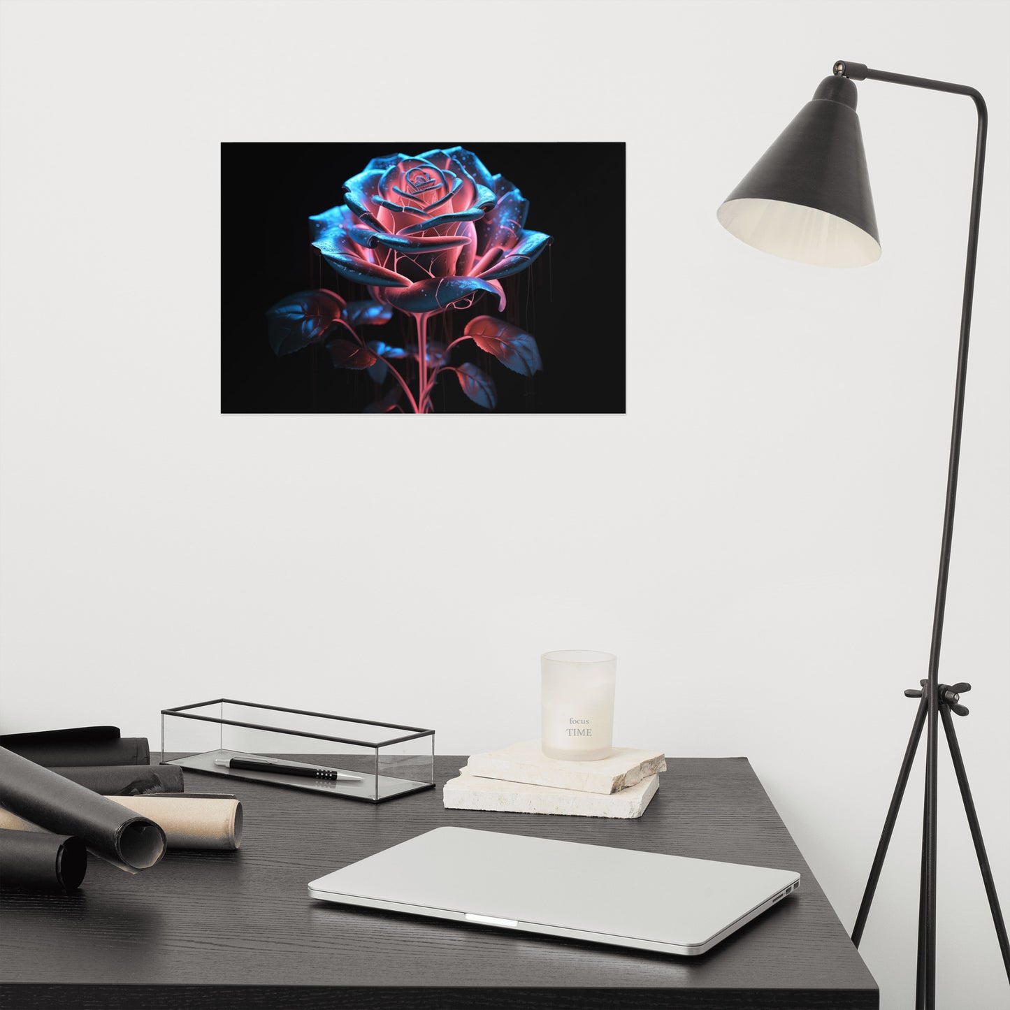 Abstract Art Pieces: "Neoteric Bloom" - Minimal / Modern / Floral / Botanical Frameless Print