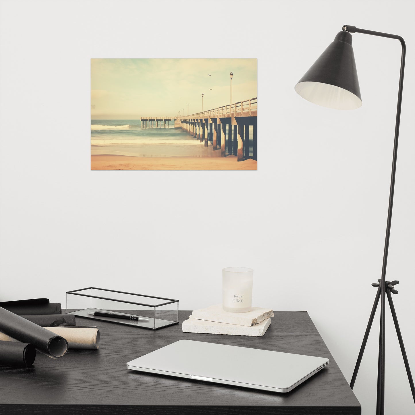 A Blast from the Past Subdued Retro Coastal Photorealism - Digital Artwork Loose Art Print