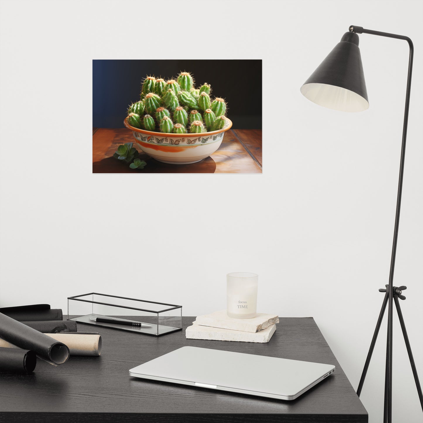 Arid Elegance Cactus Watercolor Painting - Digital Artwork Loose Print