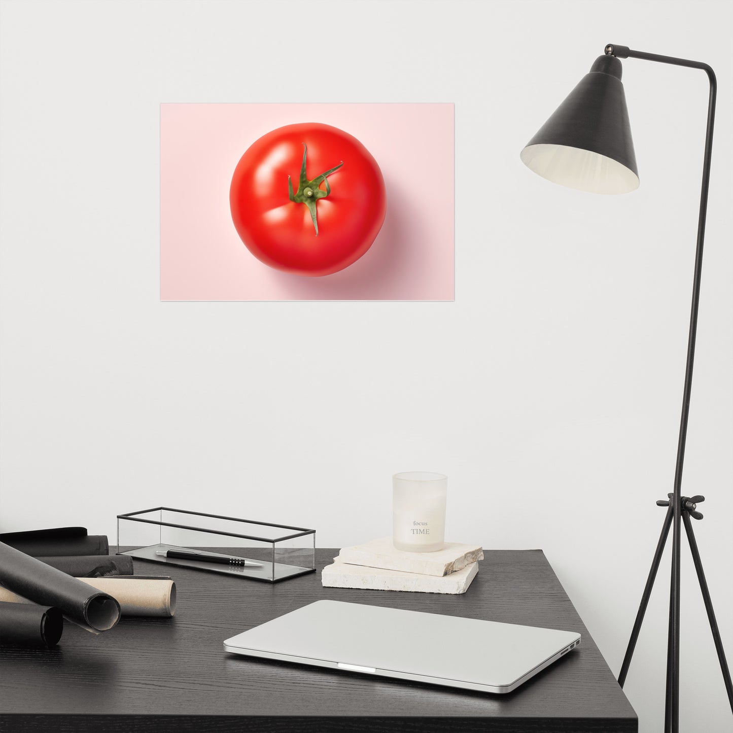 Before the First Slice Tomato Photorealism Painting - Digital Artwork Loose Art Print