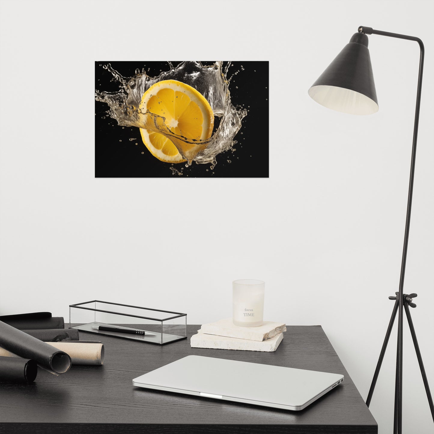 Lemon Art: Citrus Burst Photorealism - Digital Artwork Loose Art Print