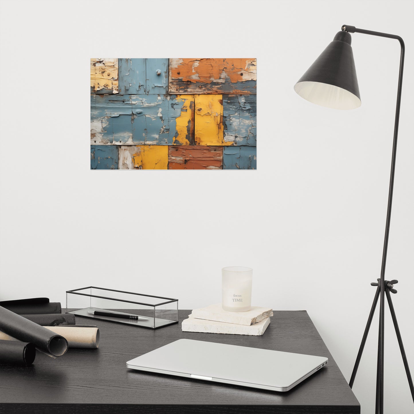 Wall Art Rustic Farmhouse: Chromatic Decay Photorealism - Digital Artwork Loose Art Print