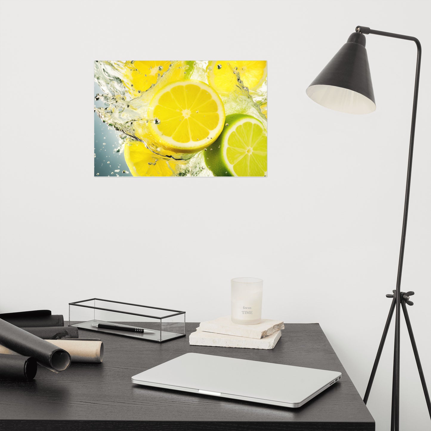 Lemon Art: Citrus Symphony Photorealism - Digital Artwork Loose Art Print