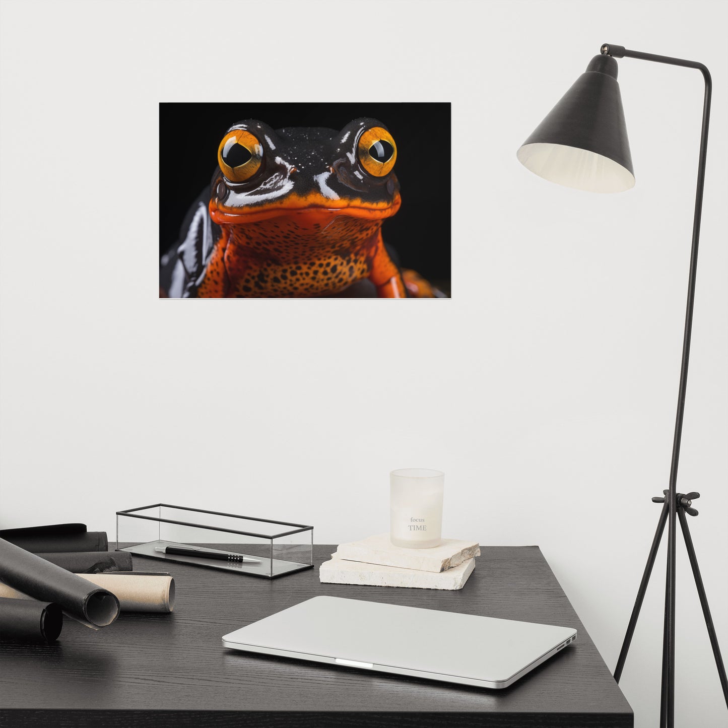 Frog Painting: Dangerously Beautiful Mantella Photorealism - Digital Artwork Loose Art Print