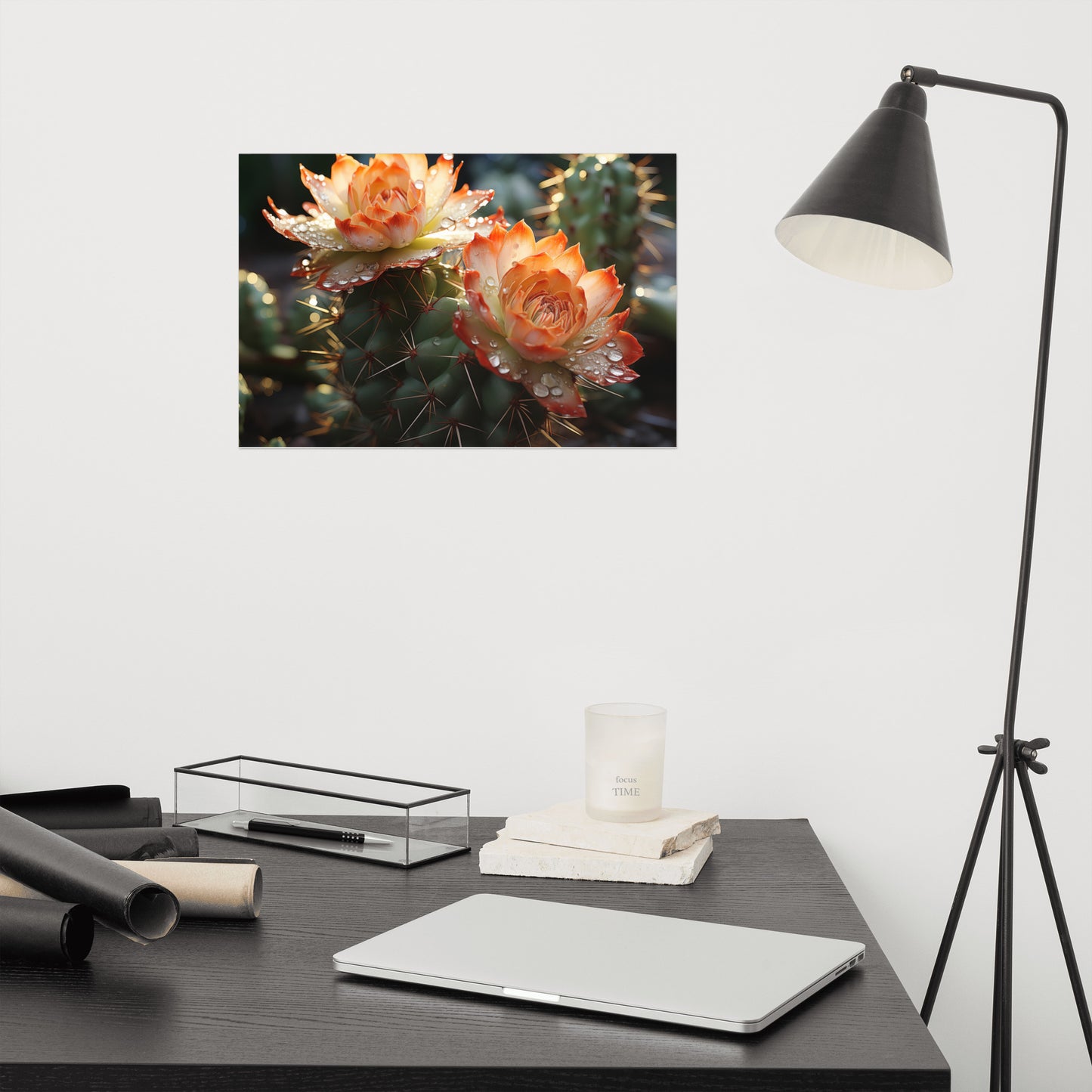 Botany Painting: Desert Jewels Cactus Photorealism - Digital Artwork Loose Art Print