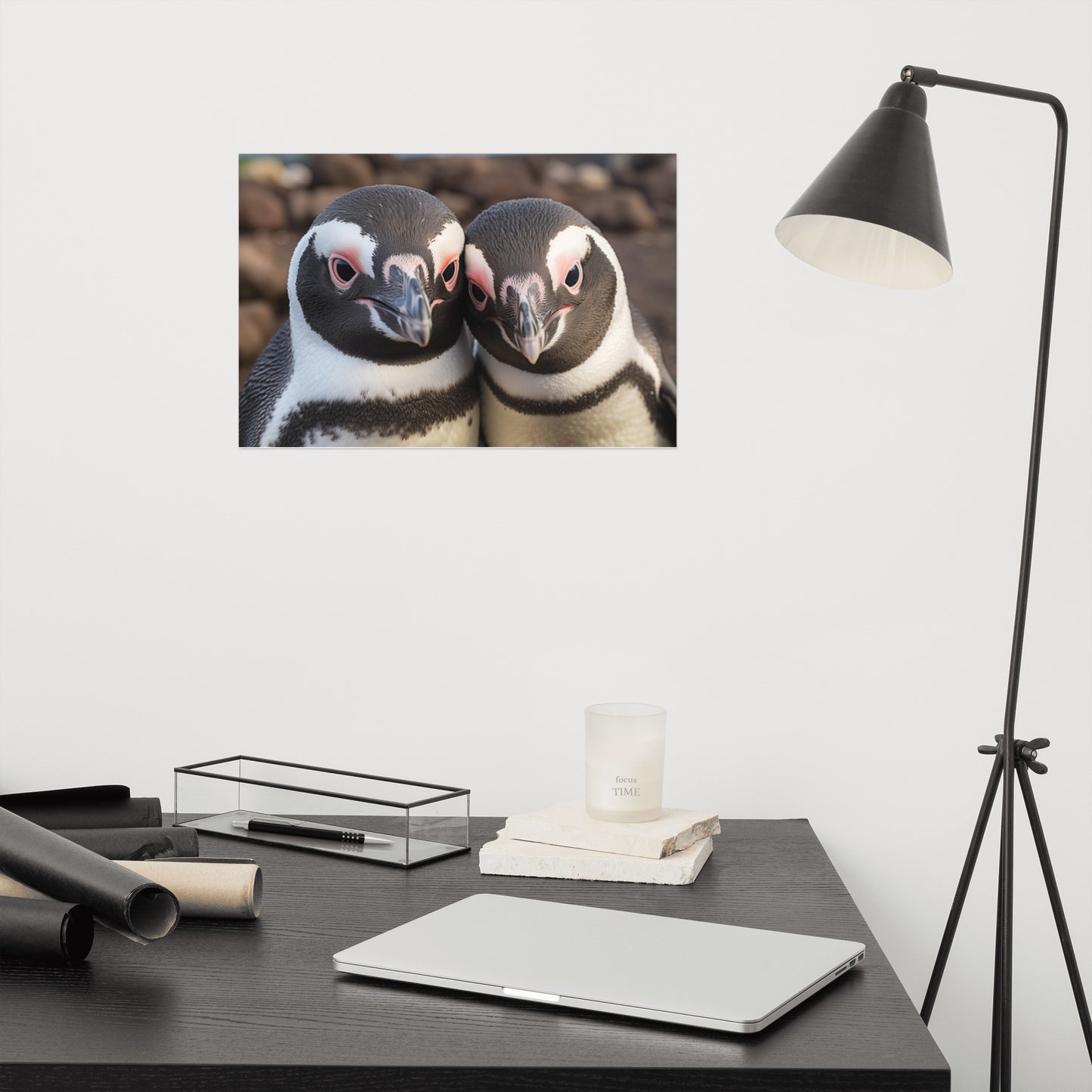 Penguin Art: Double Trouble Photorealism - Digital Artwork Loose Print