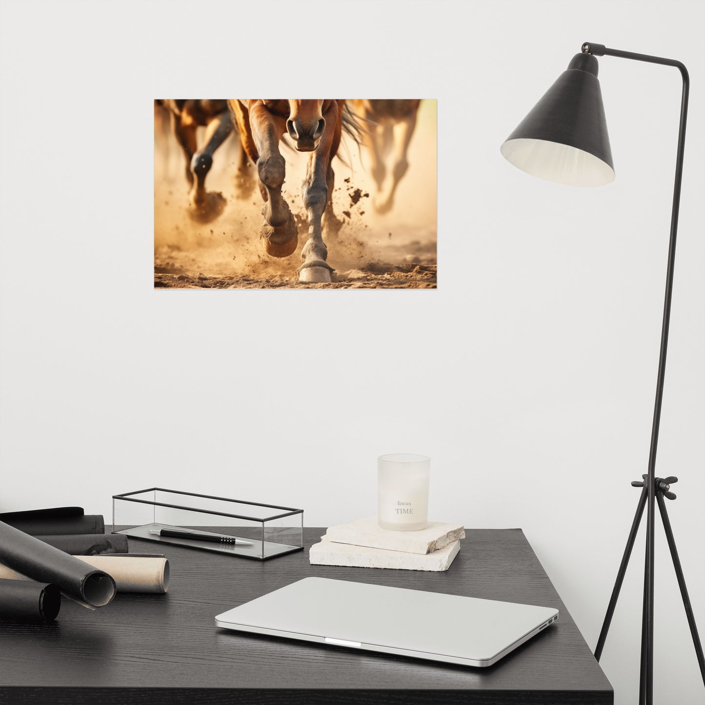 Running Horse Artwork: Equine Exodus Photorealism - Digital Loose Art Print