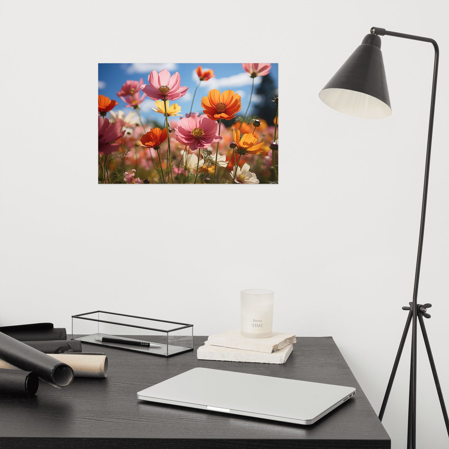 Wall Decor Farmhouse Style: Eternal Flower Meadow Flowers Photorealism - Digital Artwork Loose Art Print