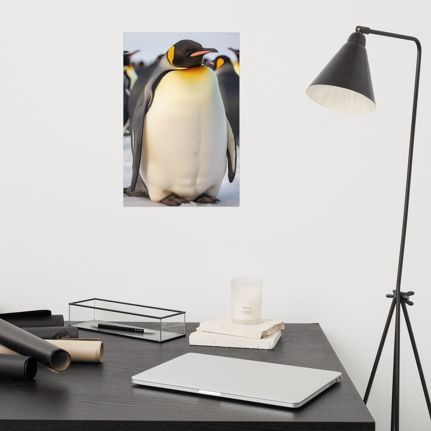 Feathered Fury Penguins Photorealism - Digital Artwork Loose Art Print