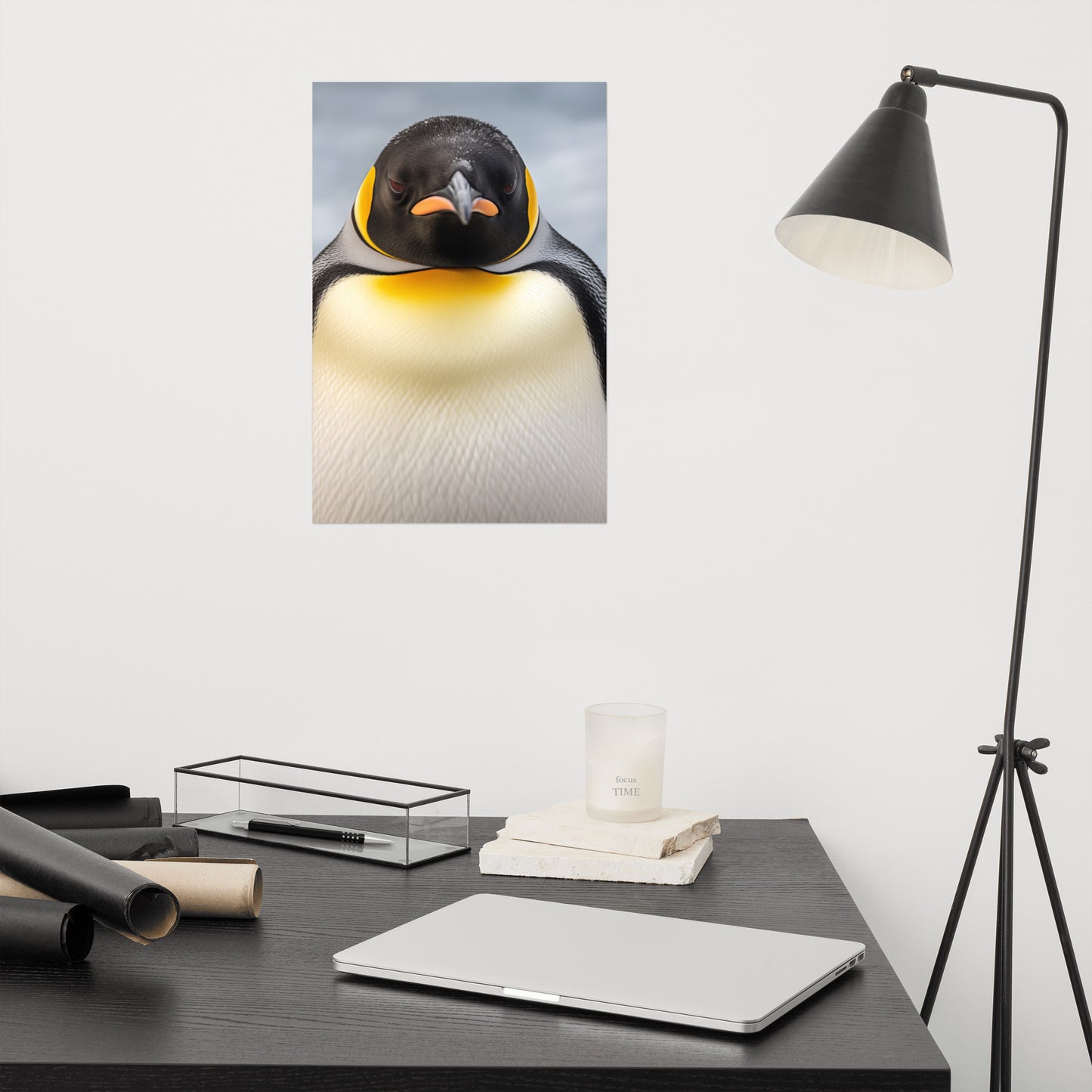 Frigid Fury Penguins Photorealism - Digital Artwork Loose Art Print