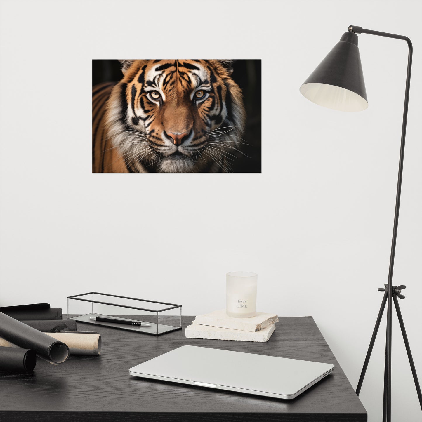 Ghost of the Jungle Tiger Photorealism - Digital Artwork Loose Art Print