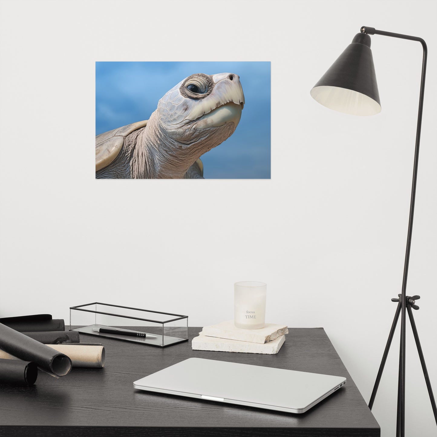 Ghost of the Sea Kemps Ridley Sea Turtle Coastal Photorealism - Digital Artwork Loose Art Print