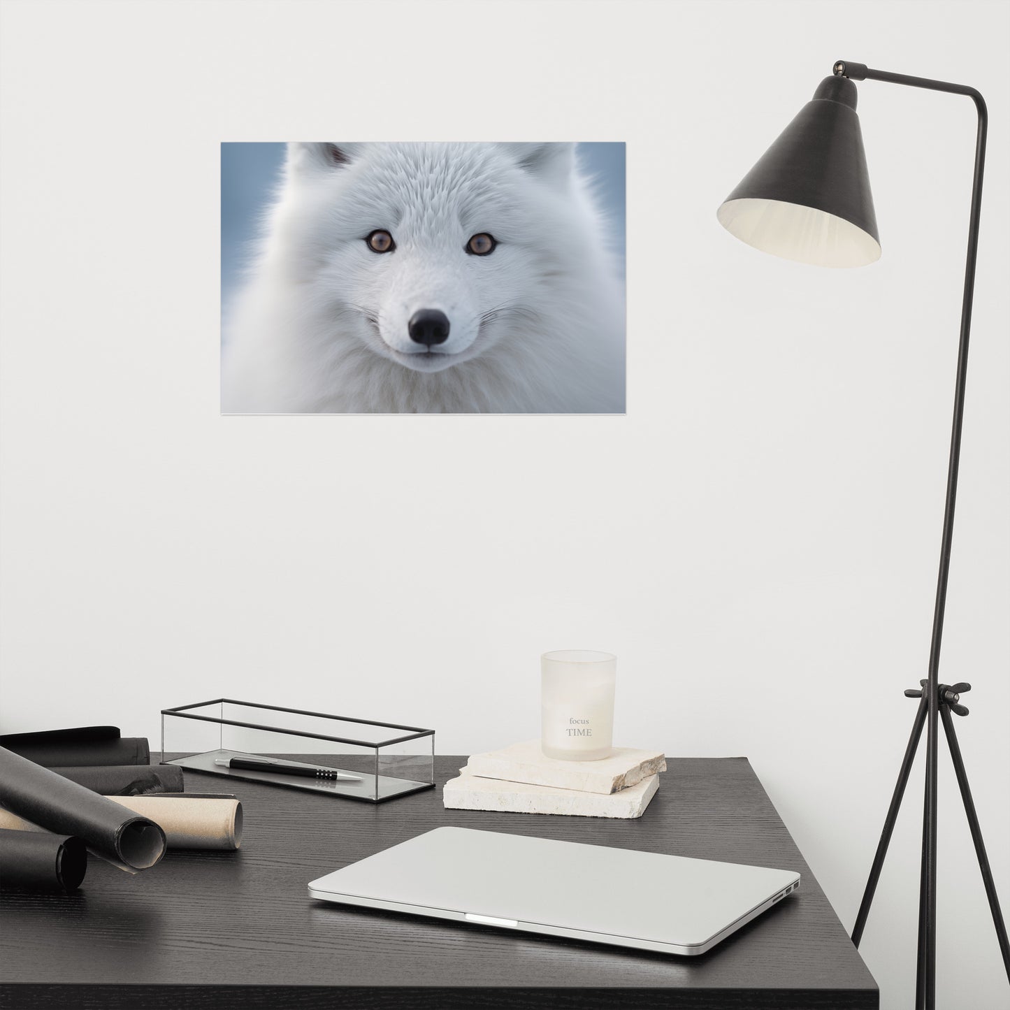 Ghost of the Tundra Photorealism - Digital Artwork Loose Art Print