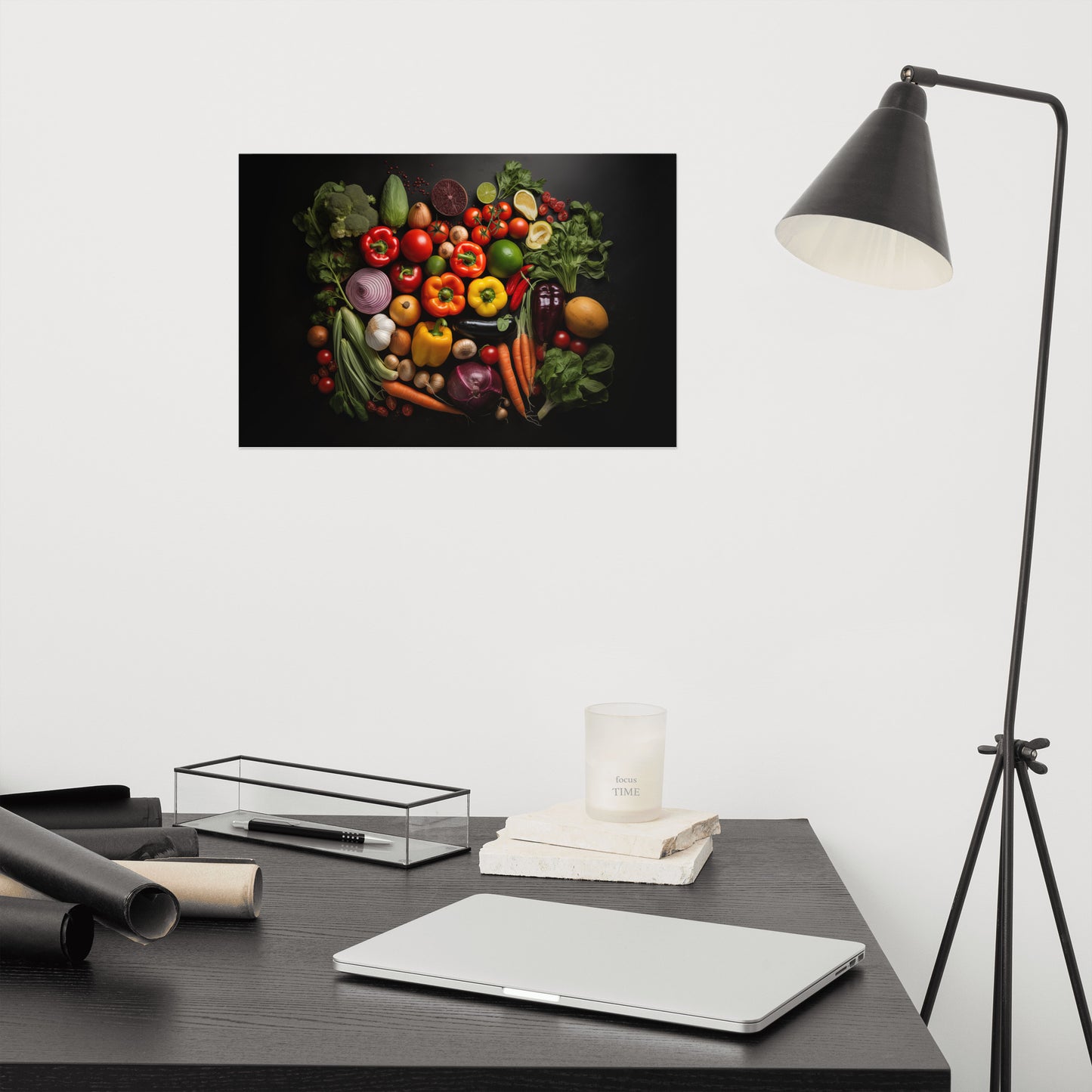 Harvest Hues Vegetable Photorealism - Digital Artwork Loose Art Print