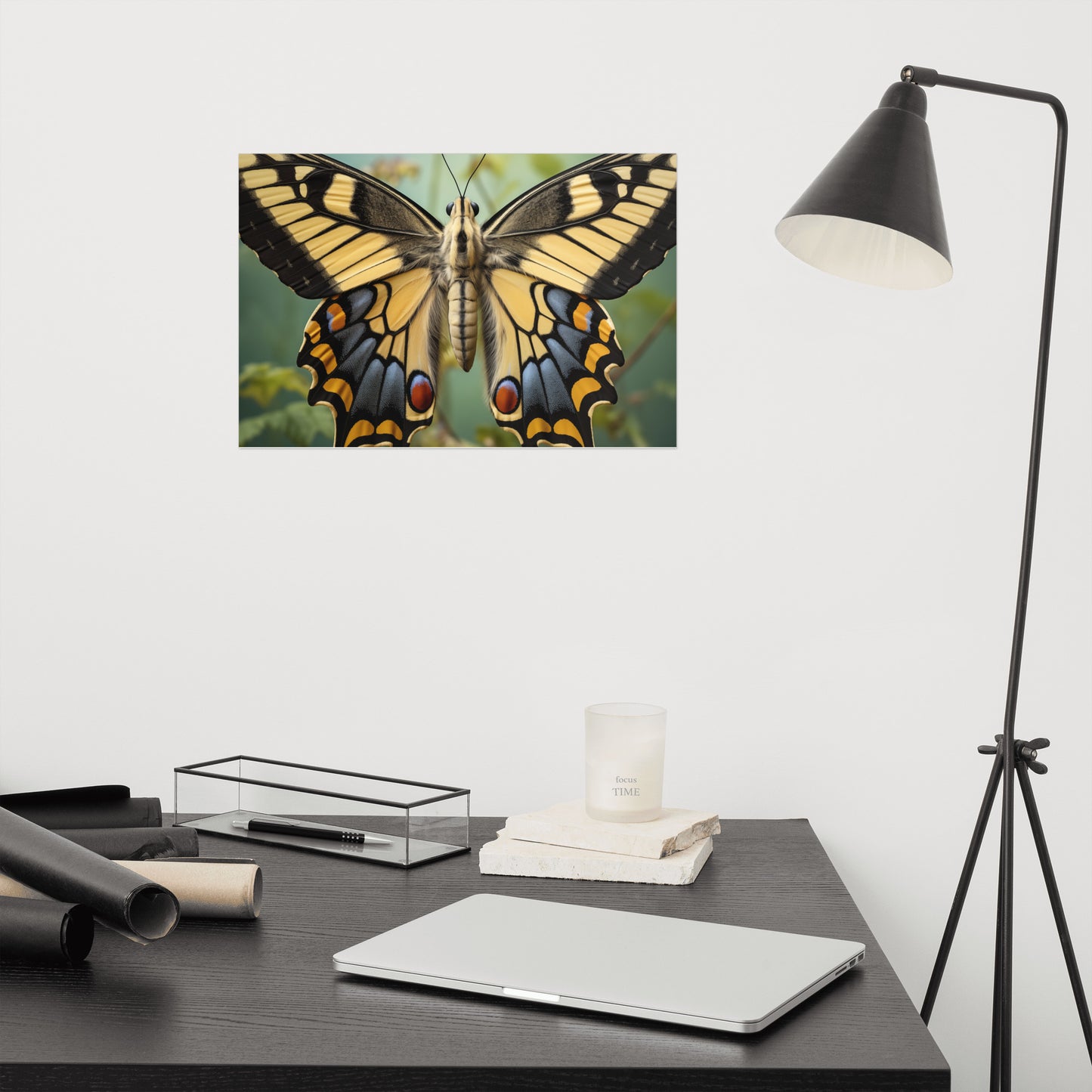 Kaleidoscope of Color Swallowtail Butterfly Close-up Photorealism - Digital Artwork Loose Art Print