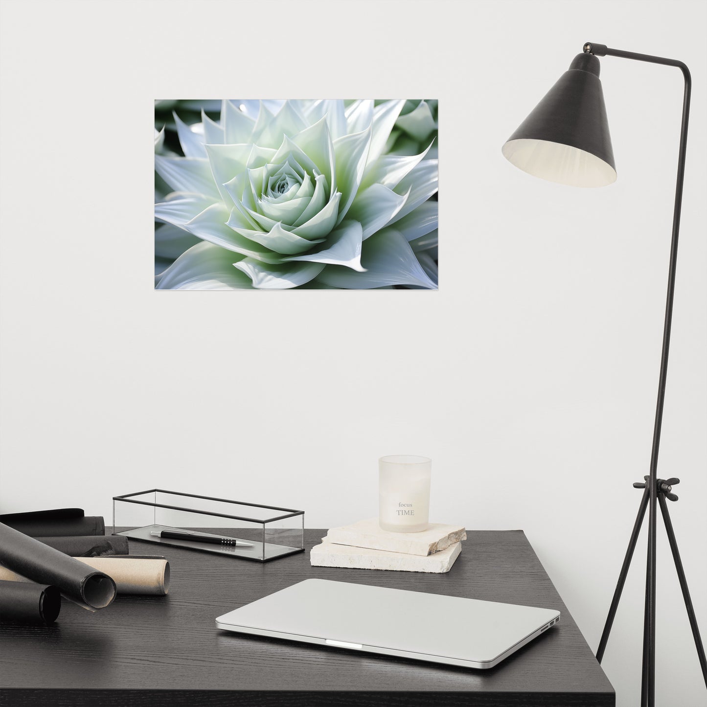 Leaf Lullaby Succulent Photorealism - Digital Artwork Loose Art Print