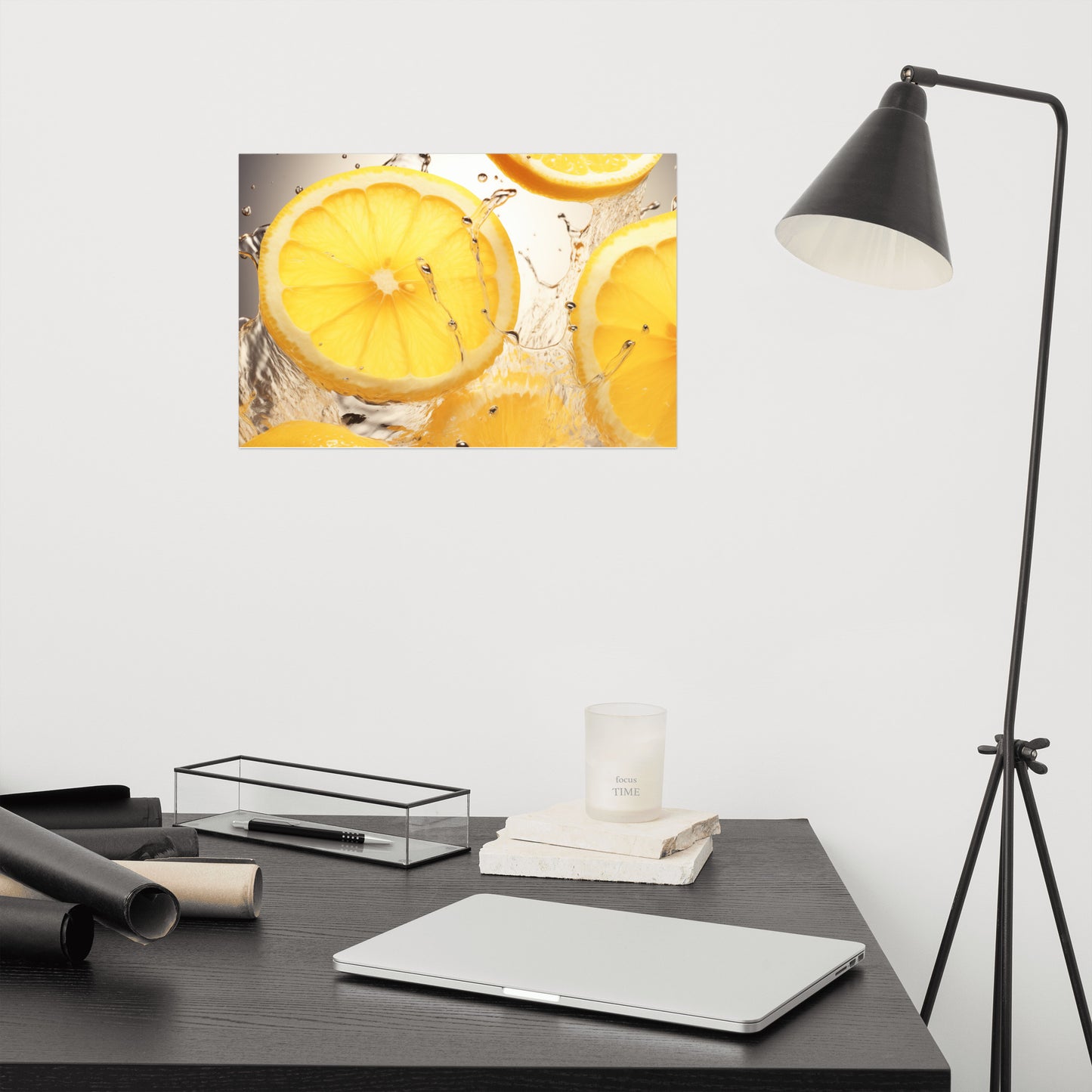 Lemon Zest Photorealism - Digital Artwork Loose Art Print