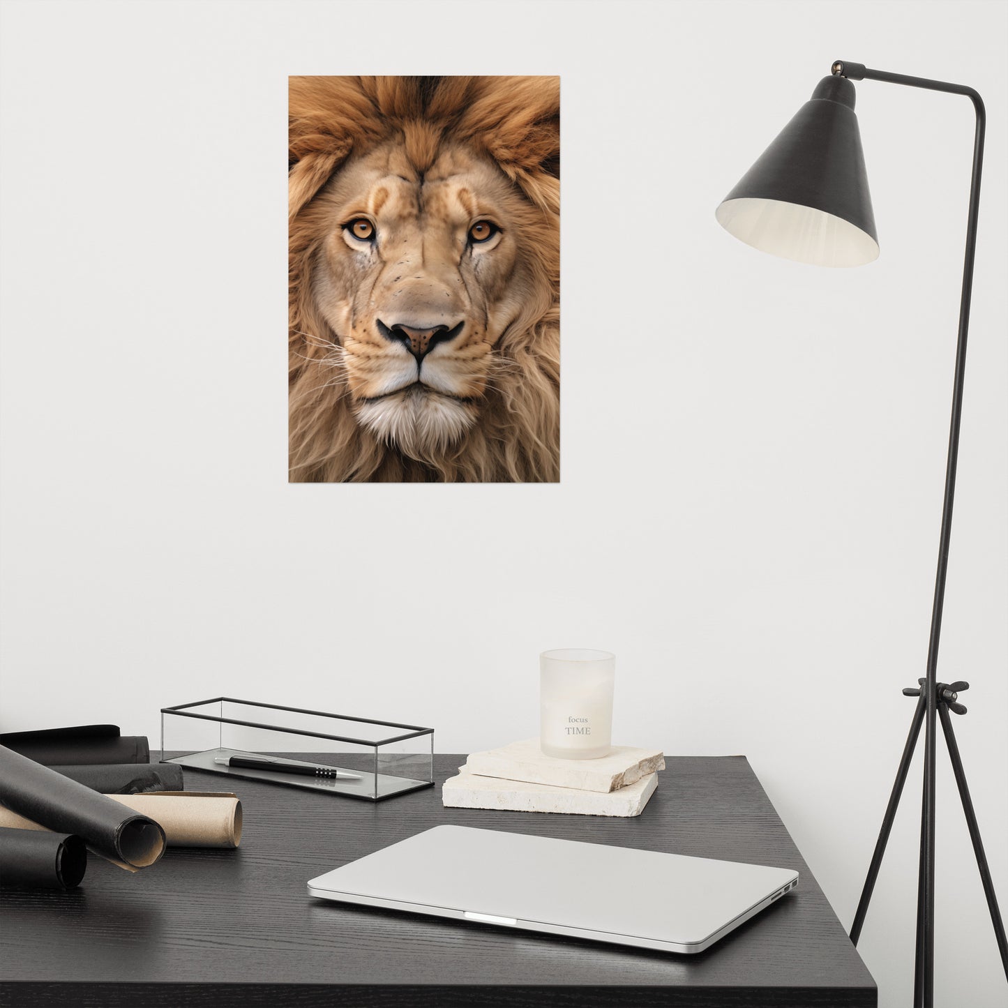 Mane Attraction Lion Photorealism - Digital Artwork Loose Art Print