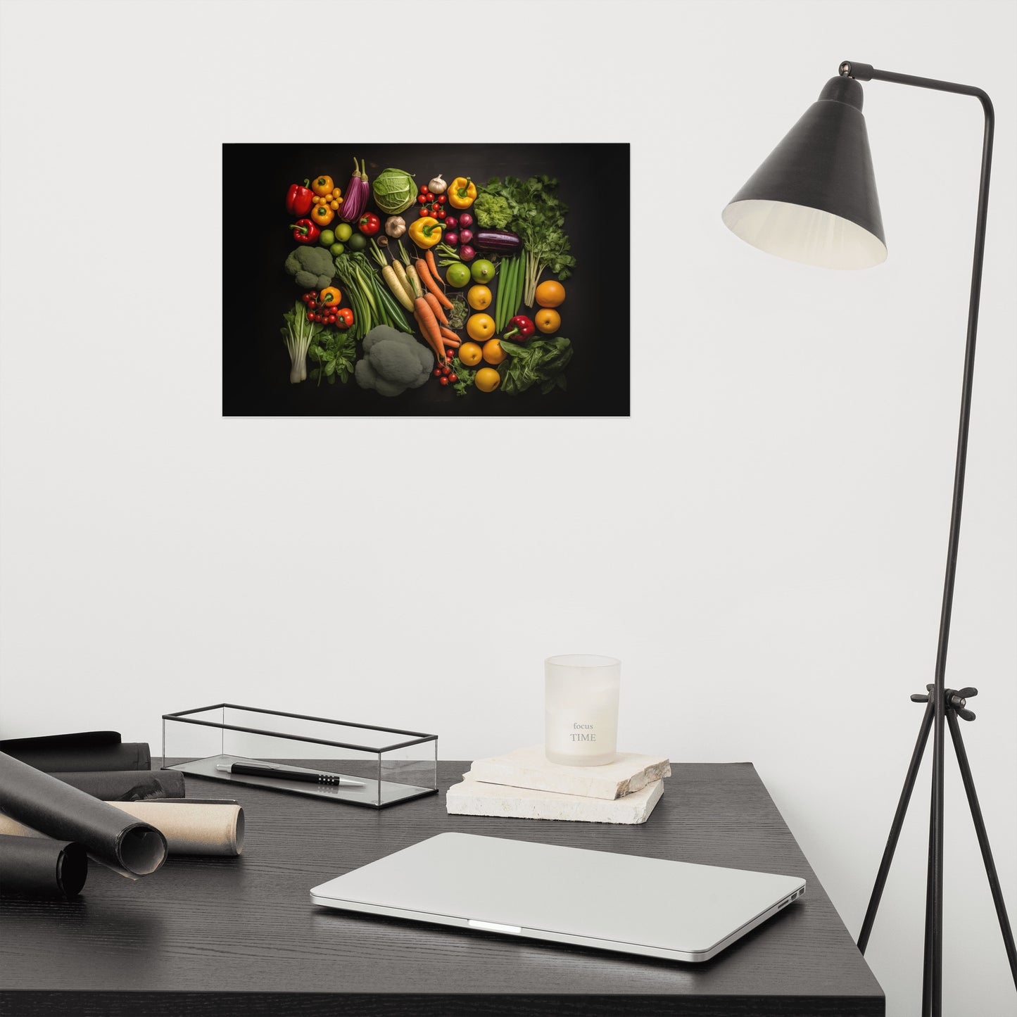 Nature's Palette Vegetable Photorealism - Digital Artwork Loose Art Print