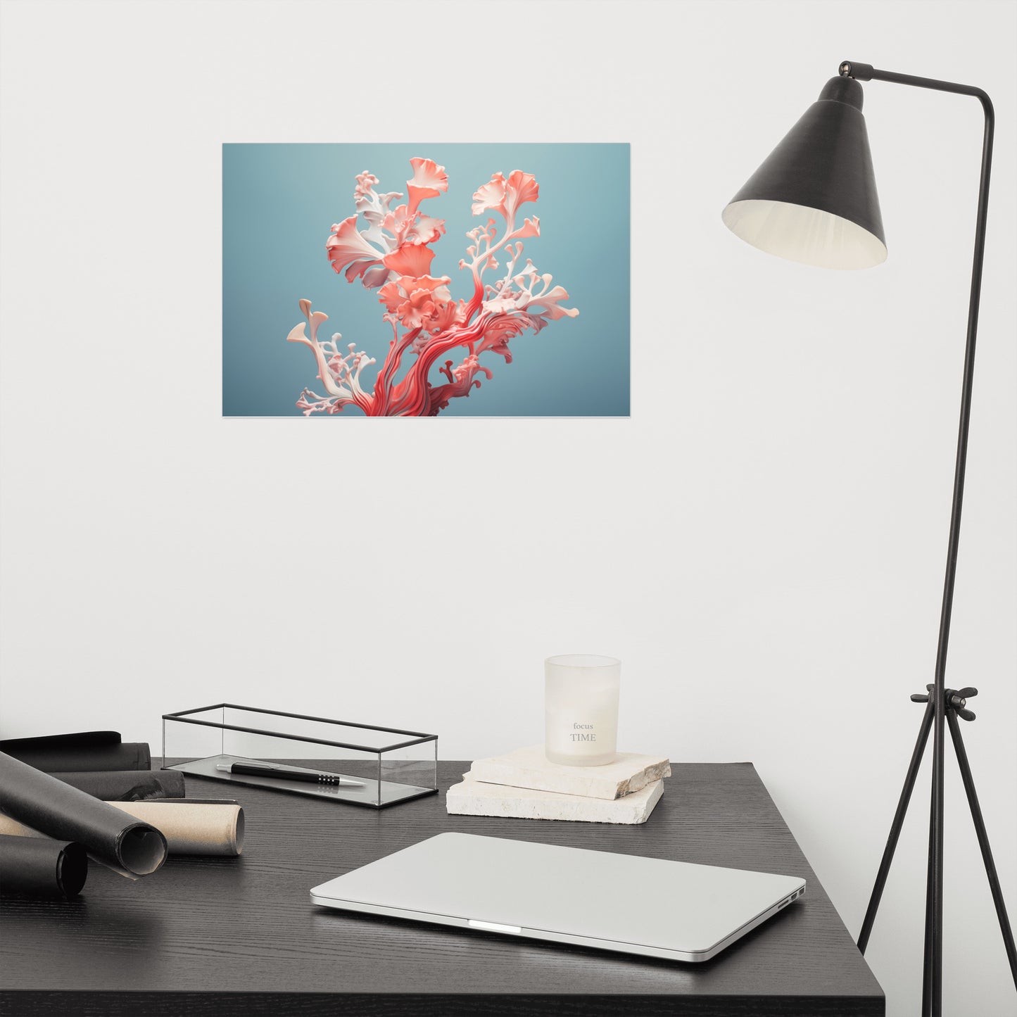 Sea Bloom Coral Photorealism - Digital Artwork Loose Art Print