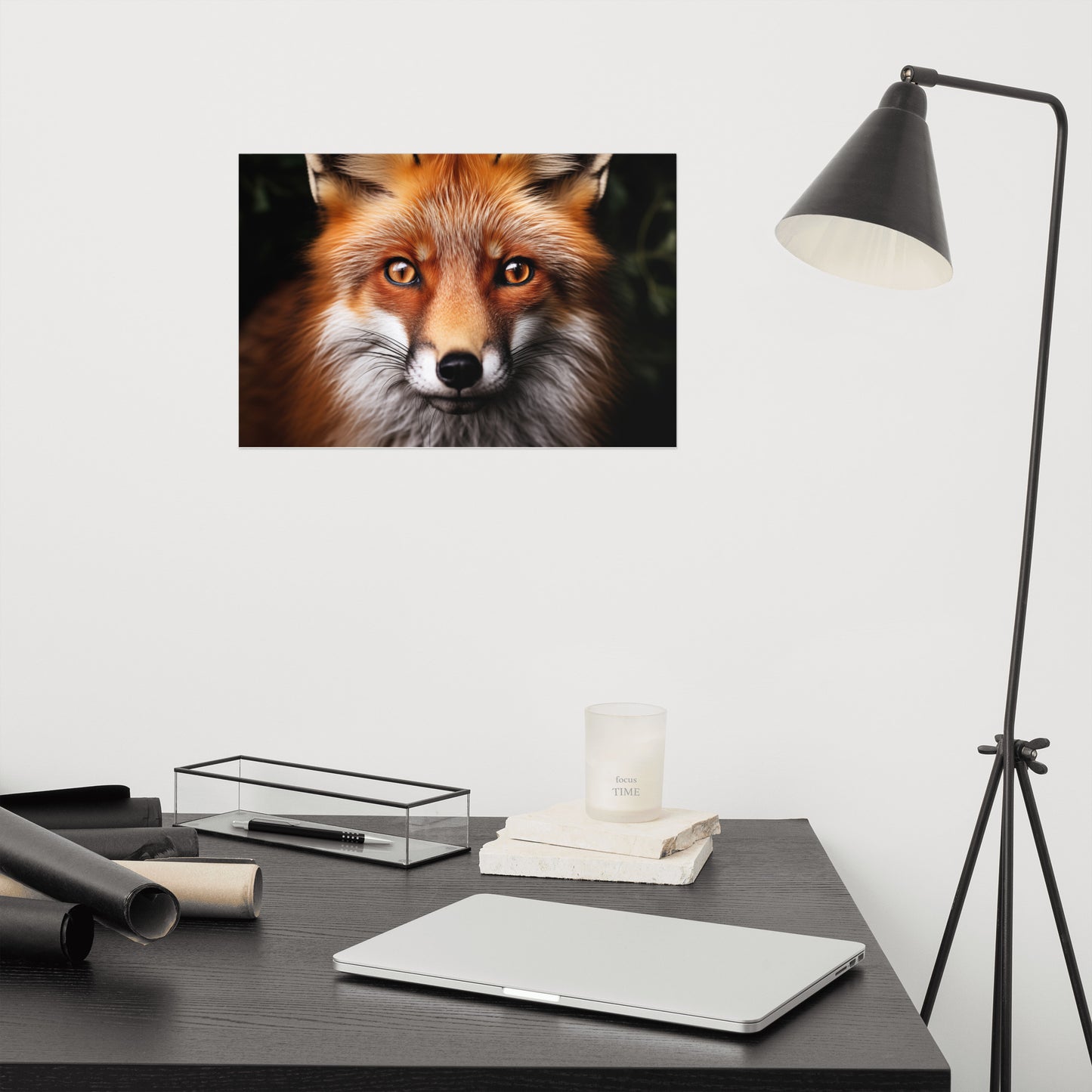 The Fox's Spirit - Red Fox Portrait Photorealism - Digital Artwork Loose Art Print