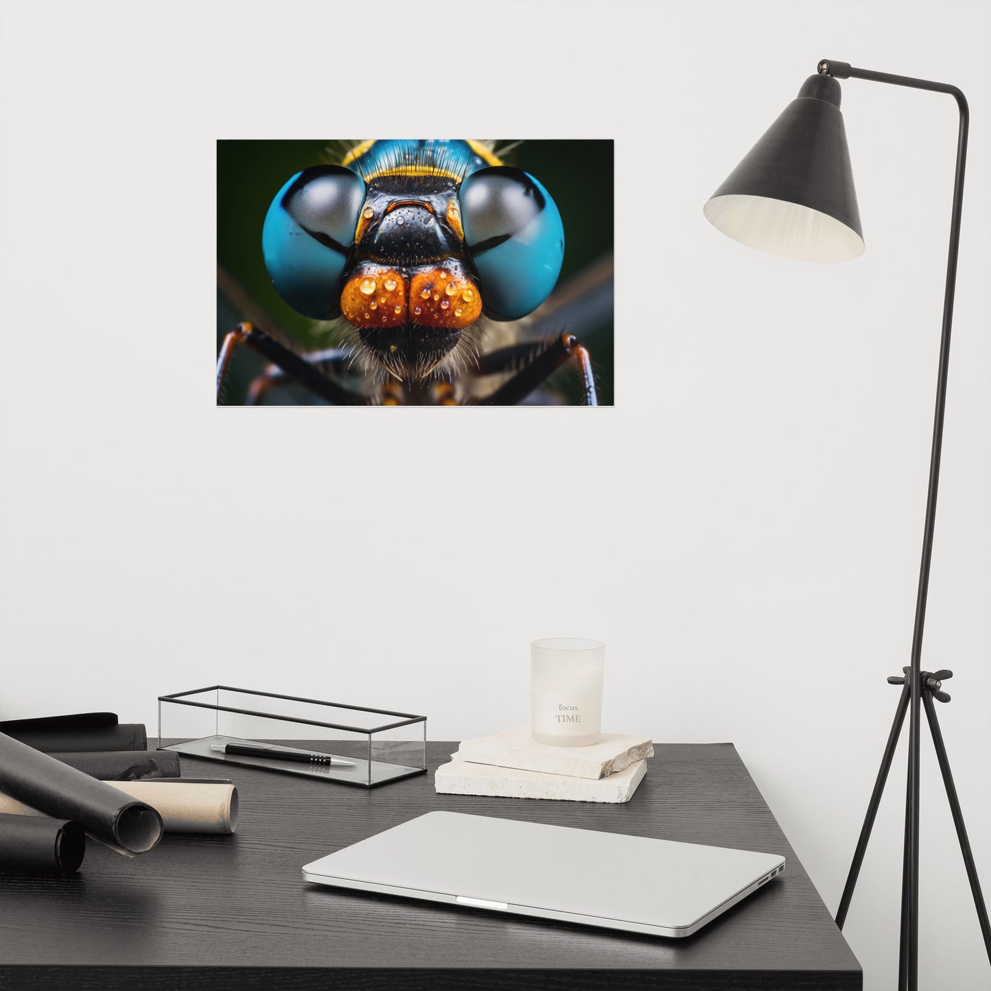 The Hunter's Eye Dragonfly Photorealism - Digital Artwork Loose Art Print