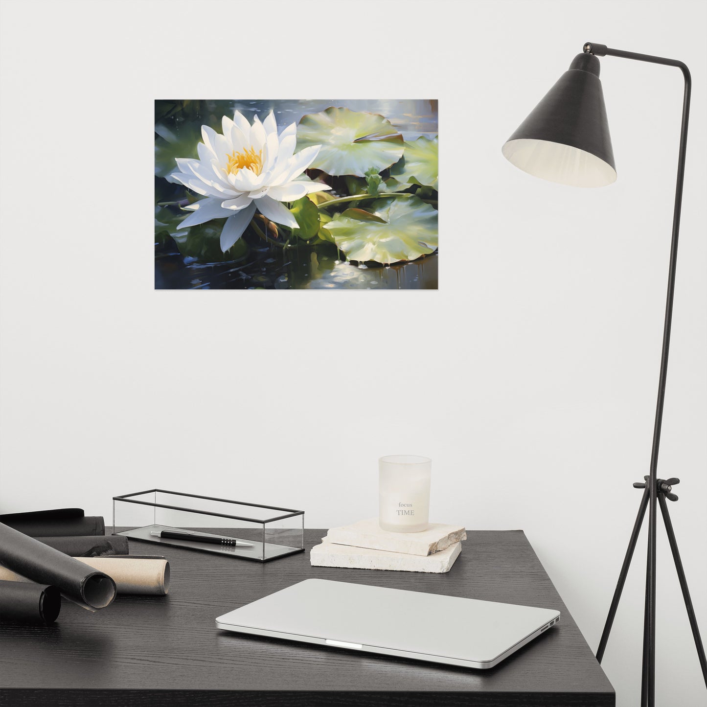 The Lotus's Light Oil Painting - Digital Artwork Loose Art Print