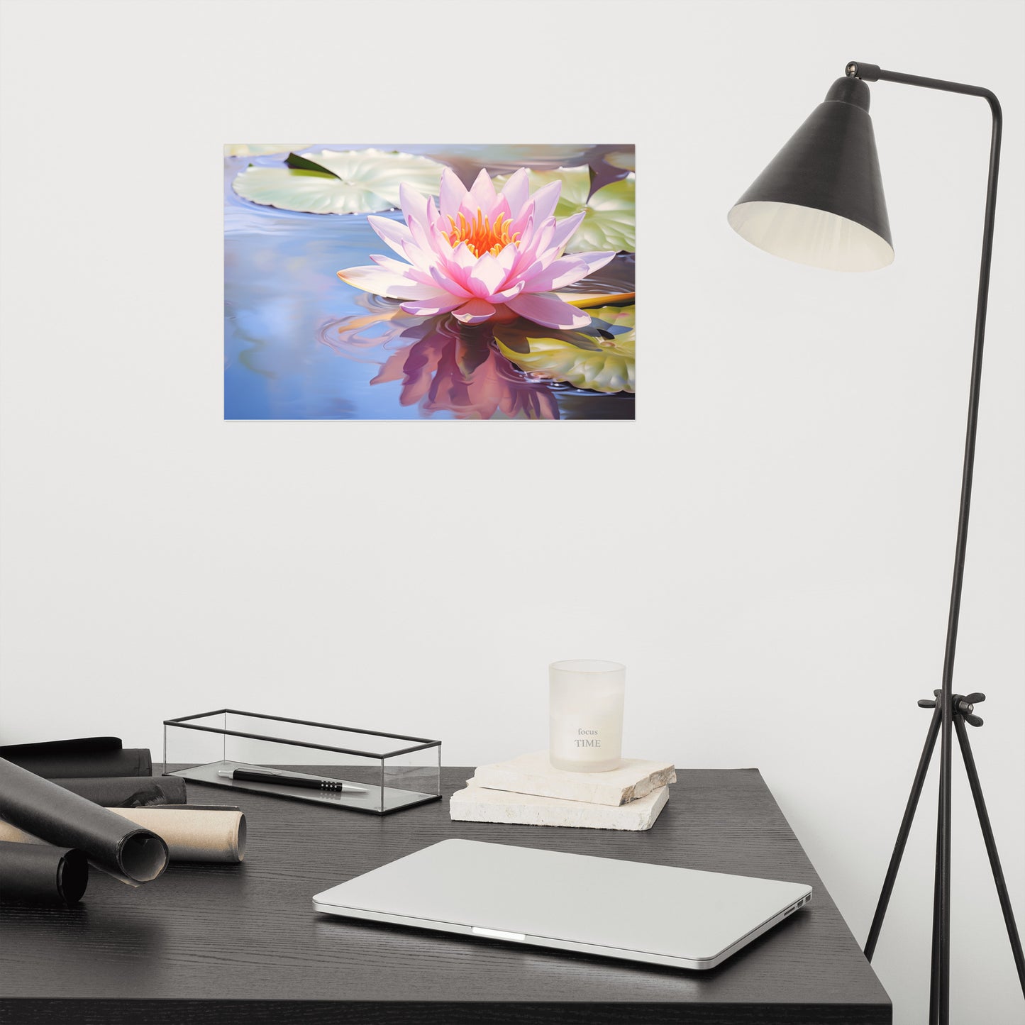 The Lotus and the Light Oil Painting - Digital Artwork Loose Art Print