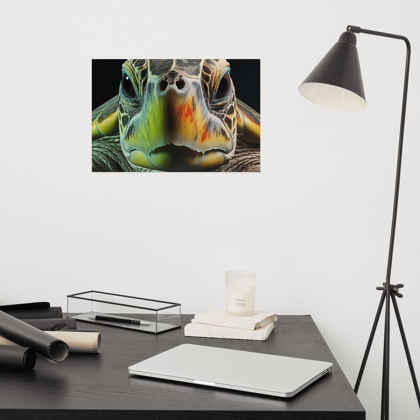 The Soul of the Sea - Sea Turtle Coastal Photorealism - Digital Artwork Loose Art Print