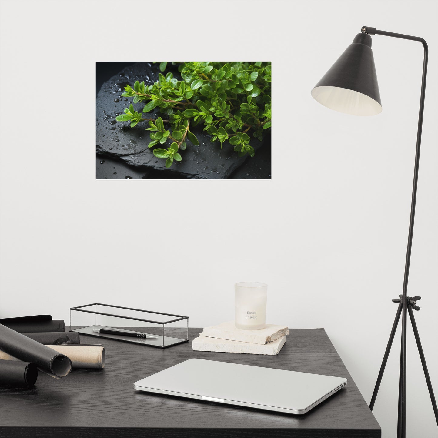 Thyme in the Spotlight Photorealism - Digital Artwork Loose Art Print