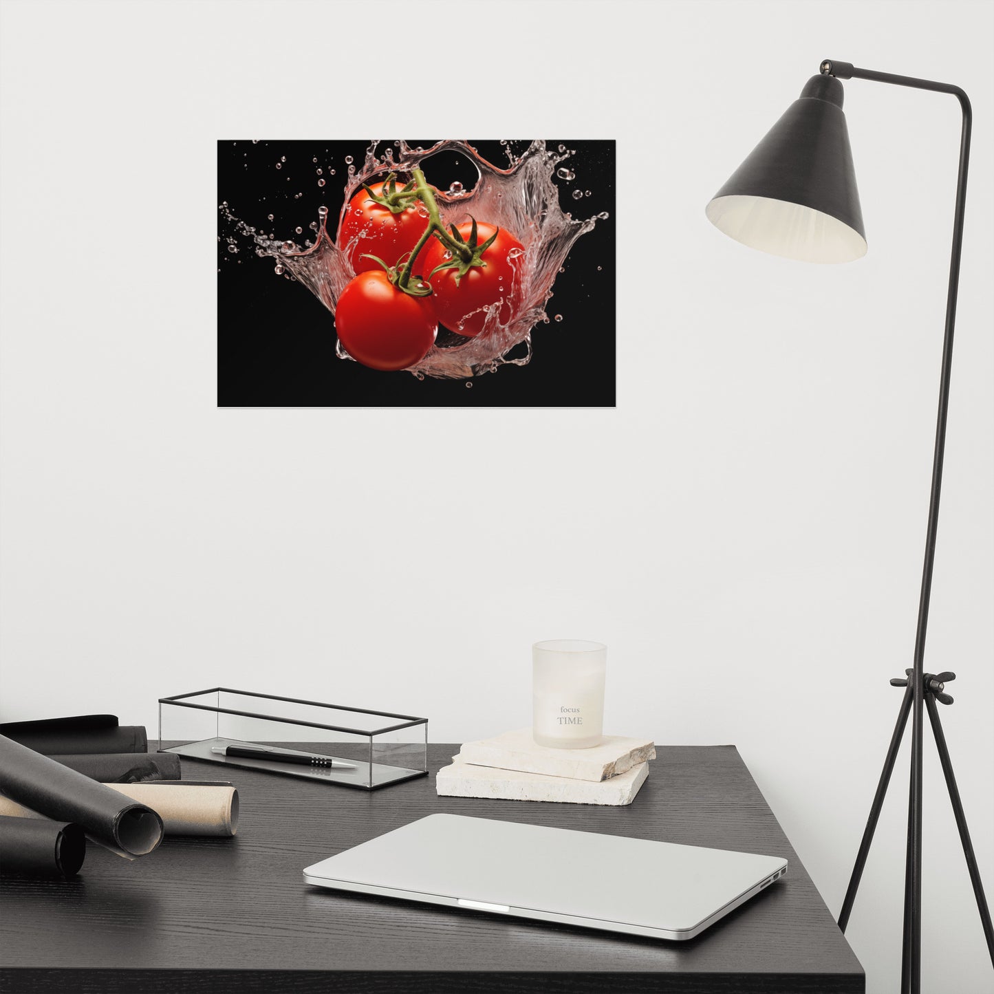 Tomato Splash - Tomatoes in Water Photorealism - Digital Artwork Loose Art Print