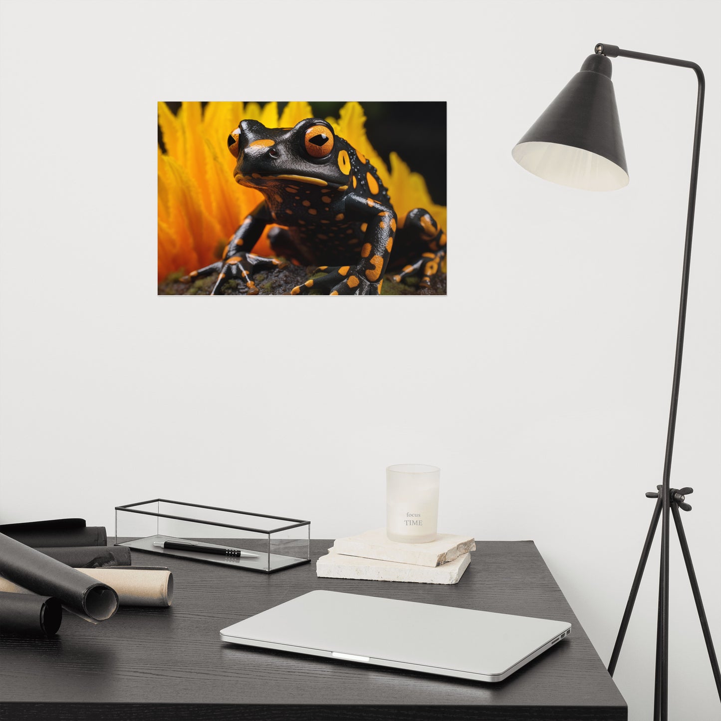 Toxic Treasure Dart Frog Photorealism - Digital Artwork Loose Art Print