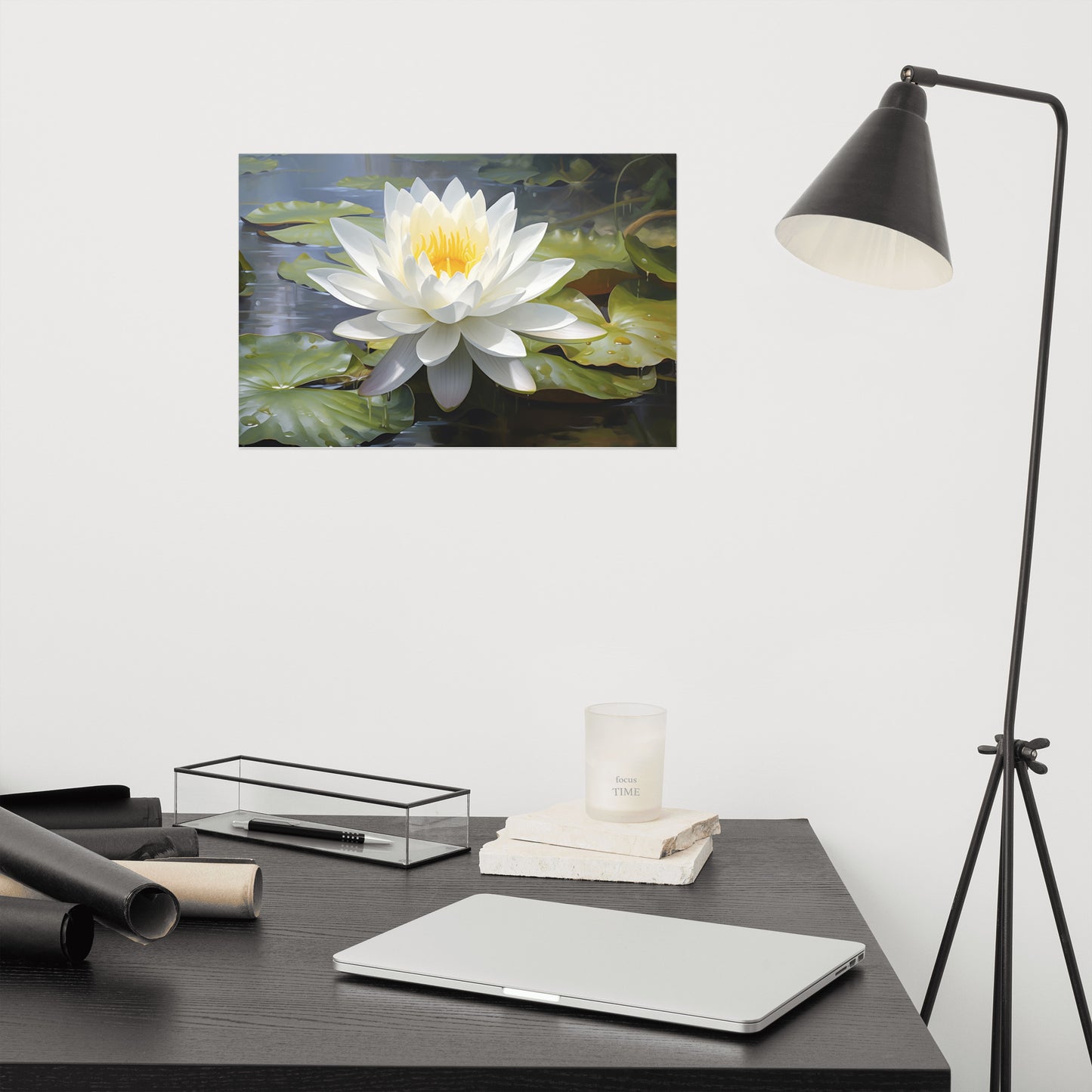 Tranquil Bloom Oil Painting - Digital Artwork Loose Art Print