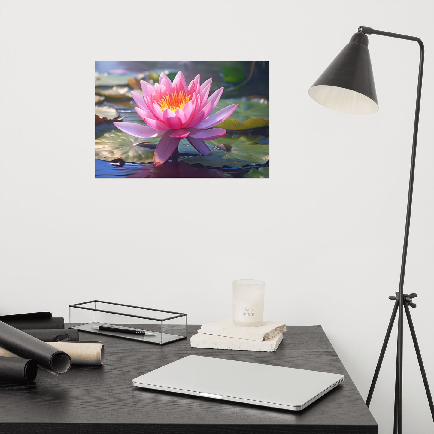 Water Lily Waltz Oil Painting - Digital Artwork Loose Art Print