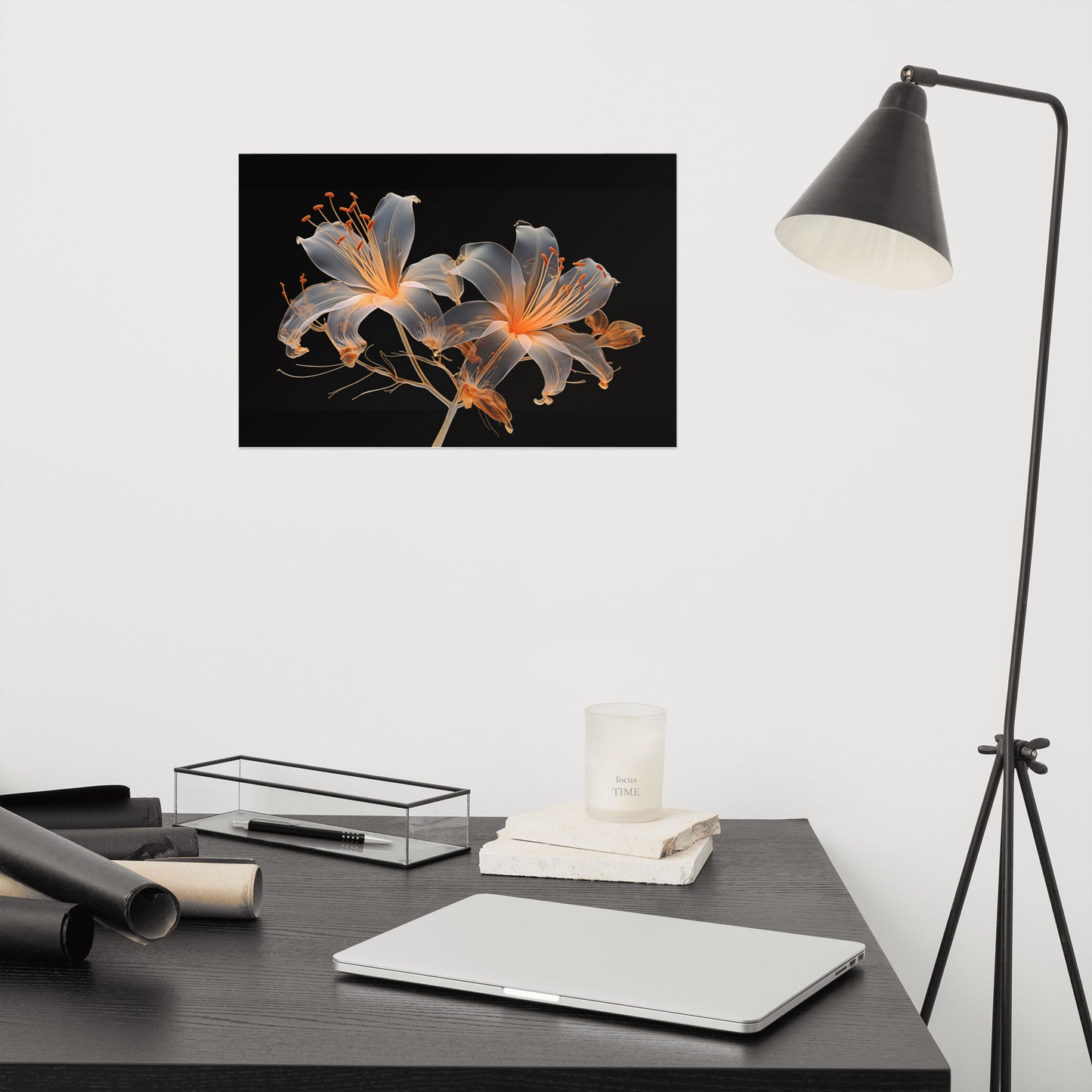 The Invisible Flowers Illustration X-ray Effect - Digital Artwork Loose Art Print