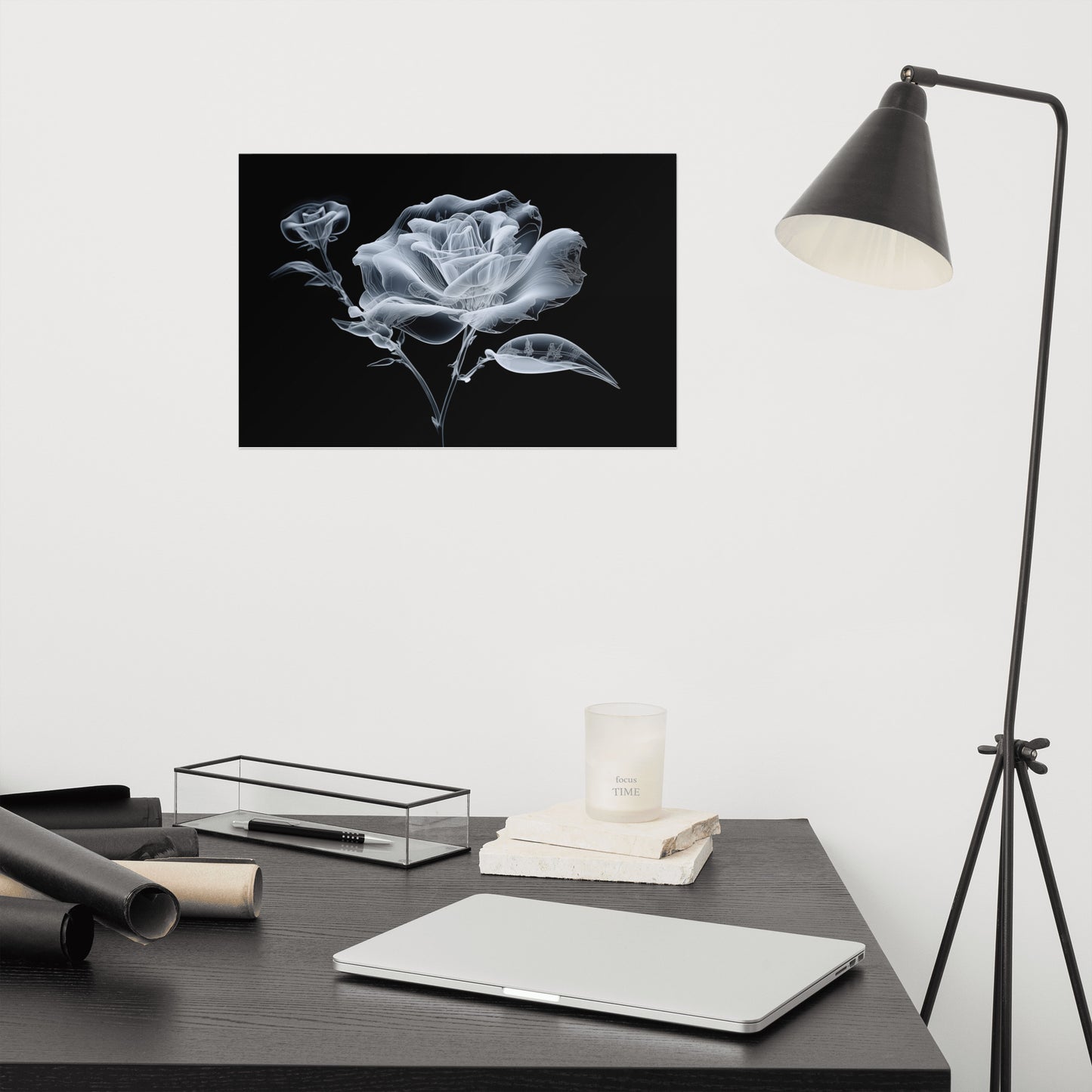 Translucent Rose X-Ray Effect - Digital Artwork Loose Art Print