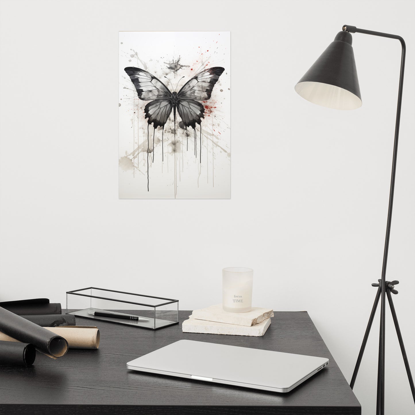 Butterfly Art: Chromatic Flutter Ink Painting Digital Artwork Loose Art Print