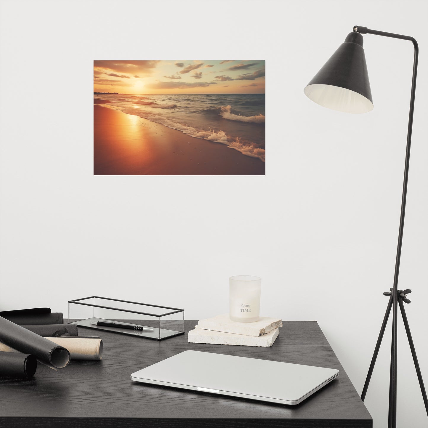 Sunset Sojourn Photorealistic Painting Digital Artwork Loose Art Print