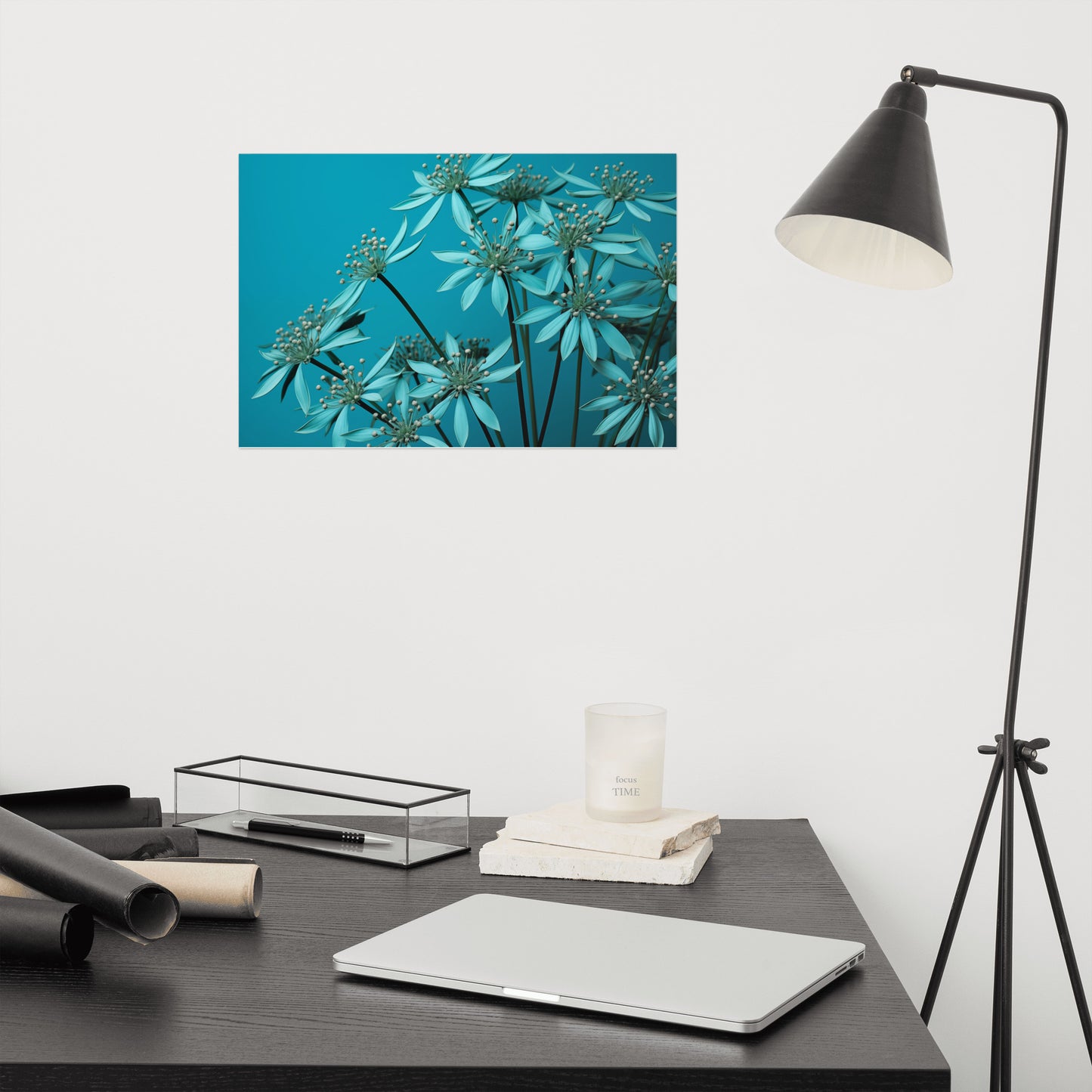 Turquoise Tranquility Realism Painting Digital Artwork Loose Art Print