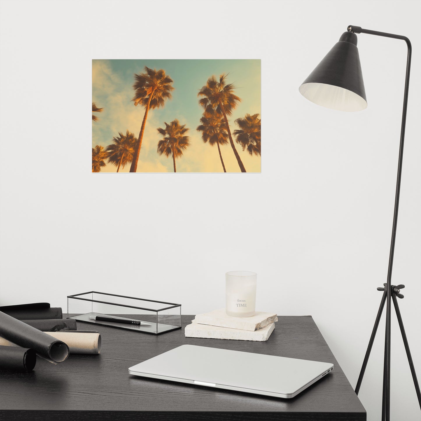 Tropical Twilight Vintage Retro Realism Painting Digital Artwork Loose Art Print