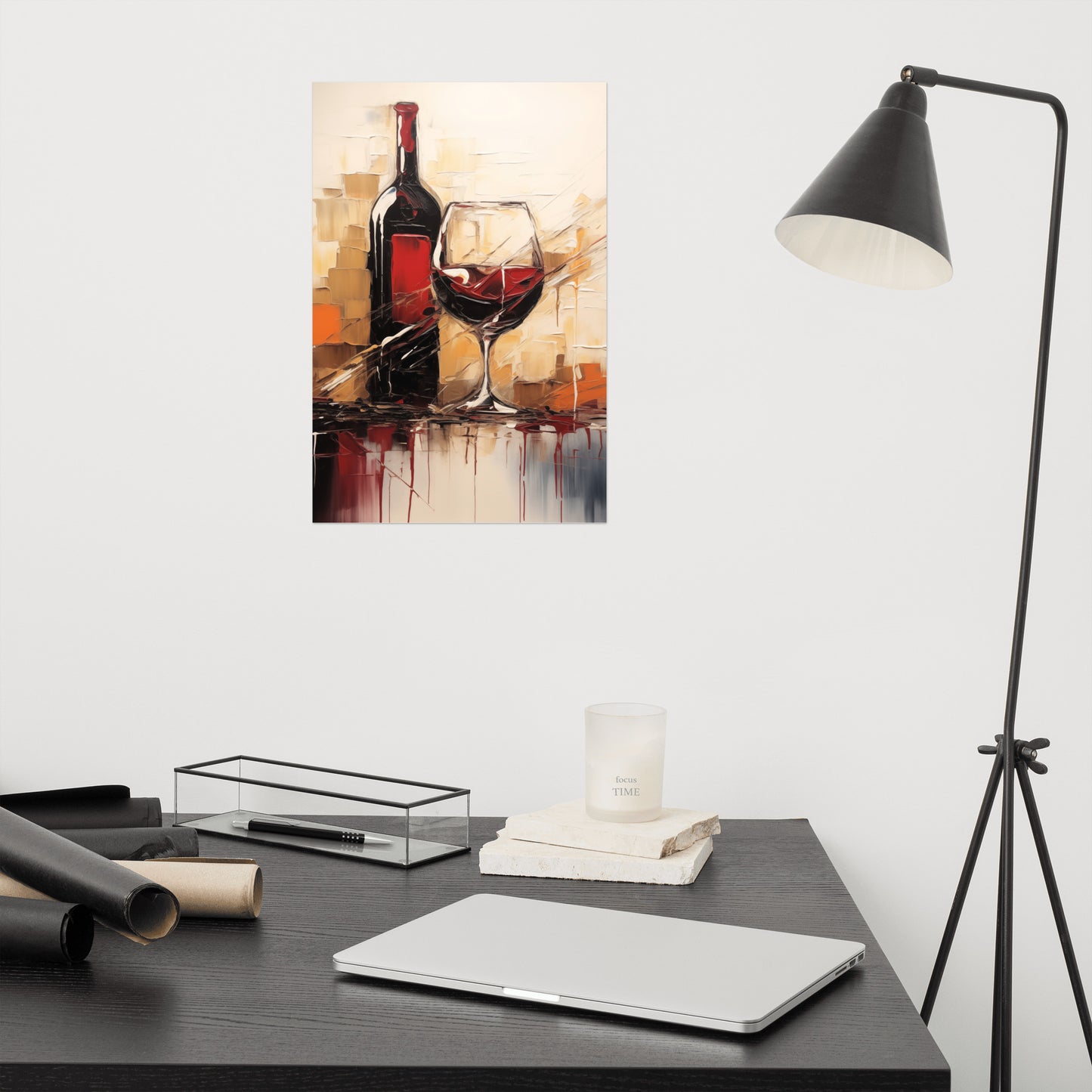 Vino Vibes Abstract Painting Digital Artwork Loose Art Print