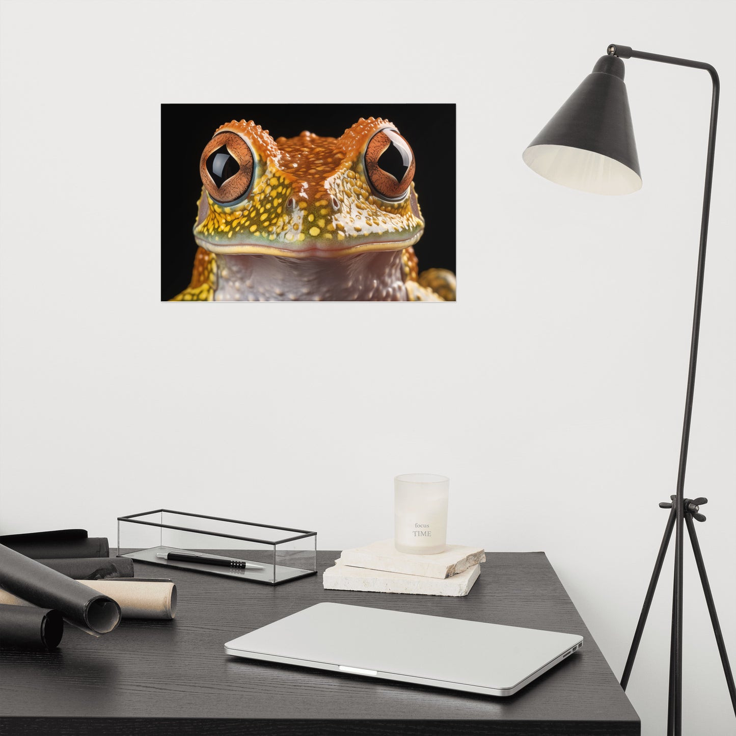 Wall Art For Children's Bedrooms: Curious Critter Hylidae Tree Frog Photorealism - Digital Artwork Loose Art Print