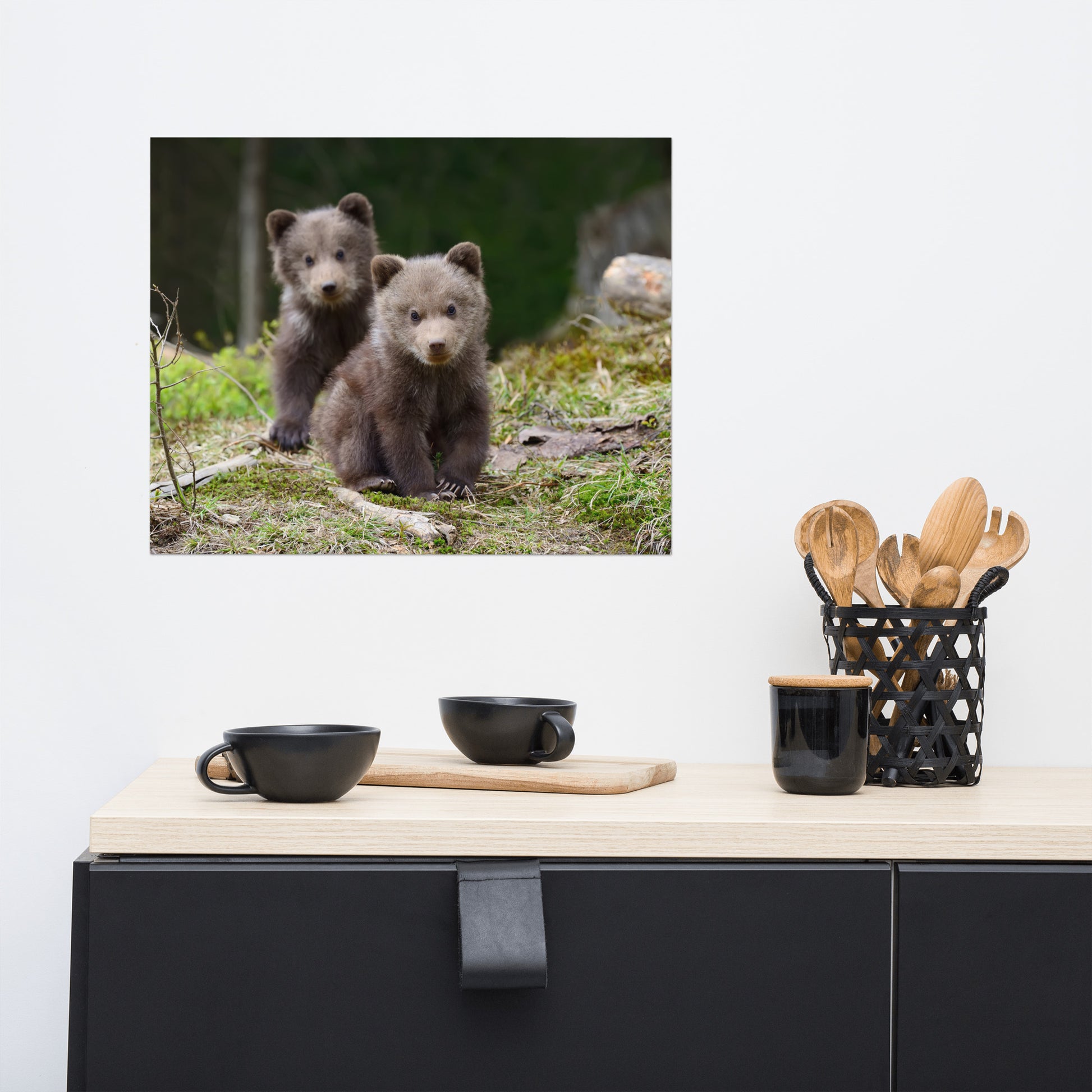 Pediatric Clinic Wall Decor: Adorable Grizzly Bear Cubs In The Trees Animal / Wildlife / Nature Photograph - Loose / Unframed / Frameable / Frameless Wall Art Print / Artwork